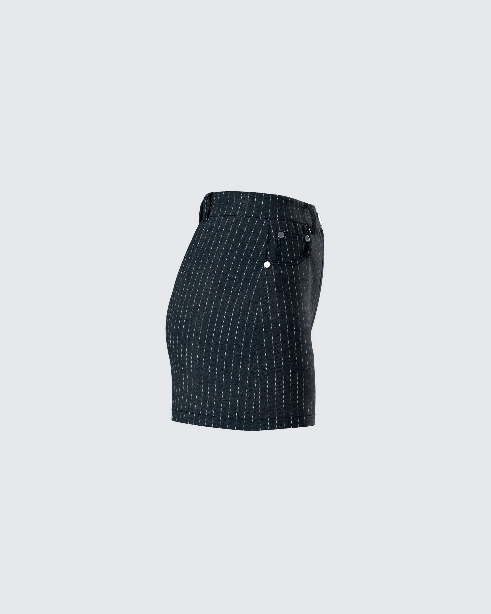 Jennifer Black Stripe Mini Skirt - Image 2