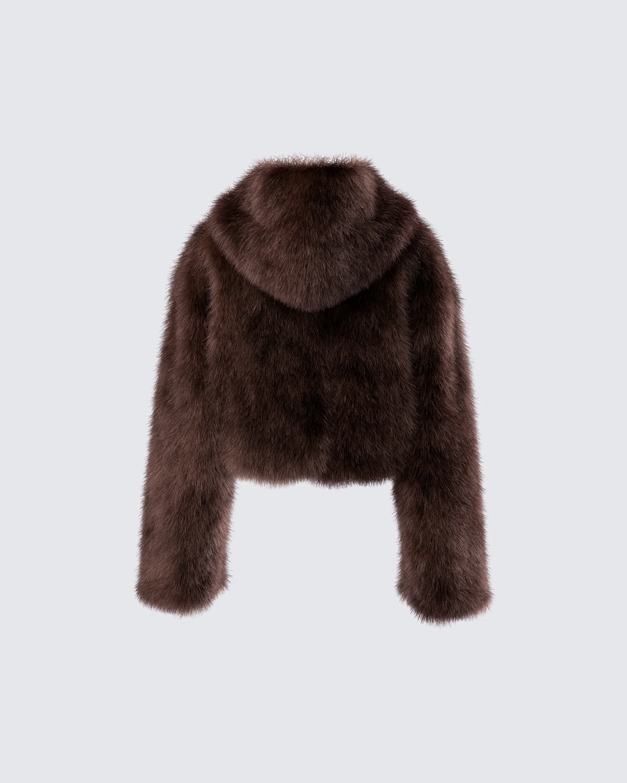 Joaquina Brown Fur Cropped Coat - Image 3
