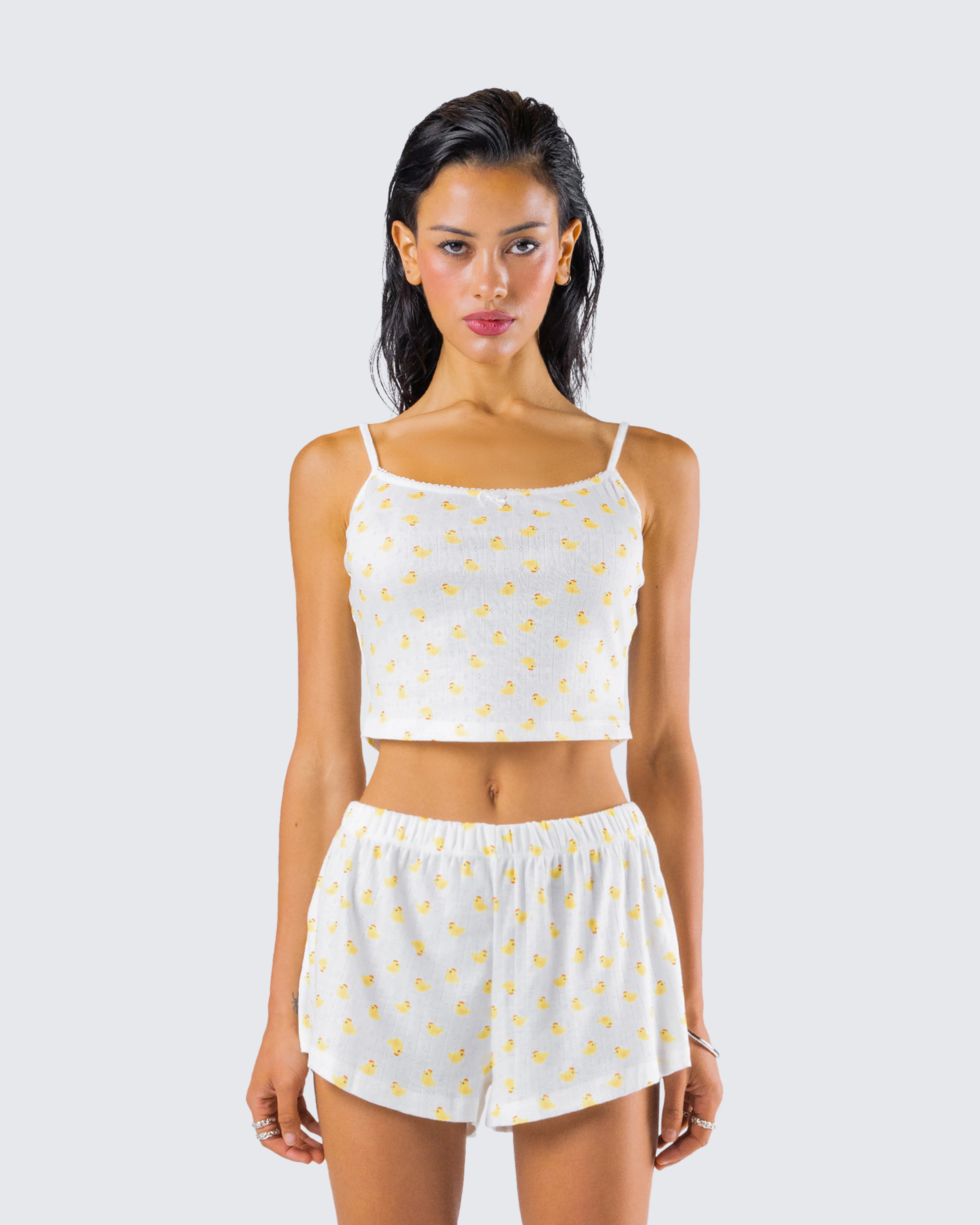 Jordana Ivory Duck Print Camisole Top - Image 4