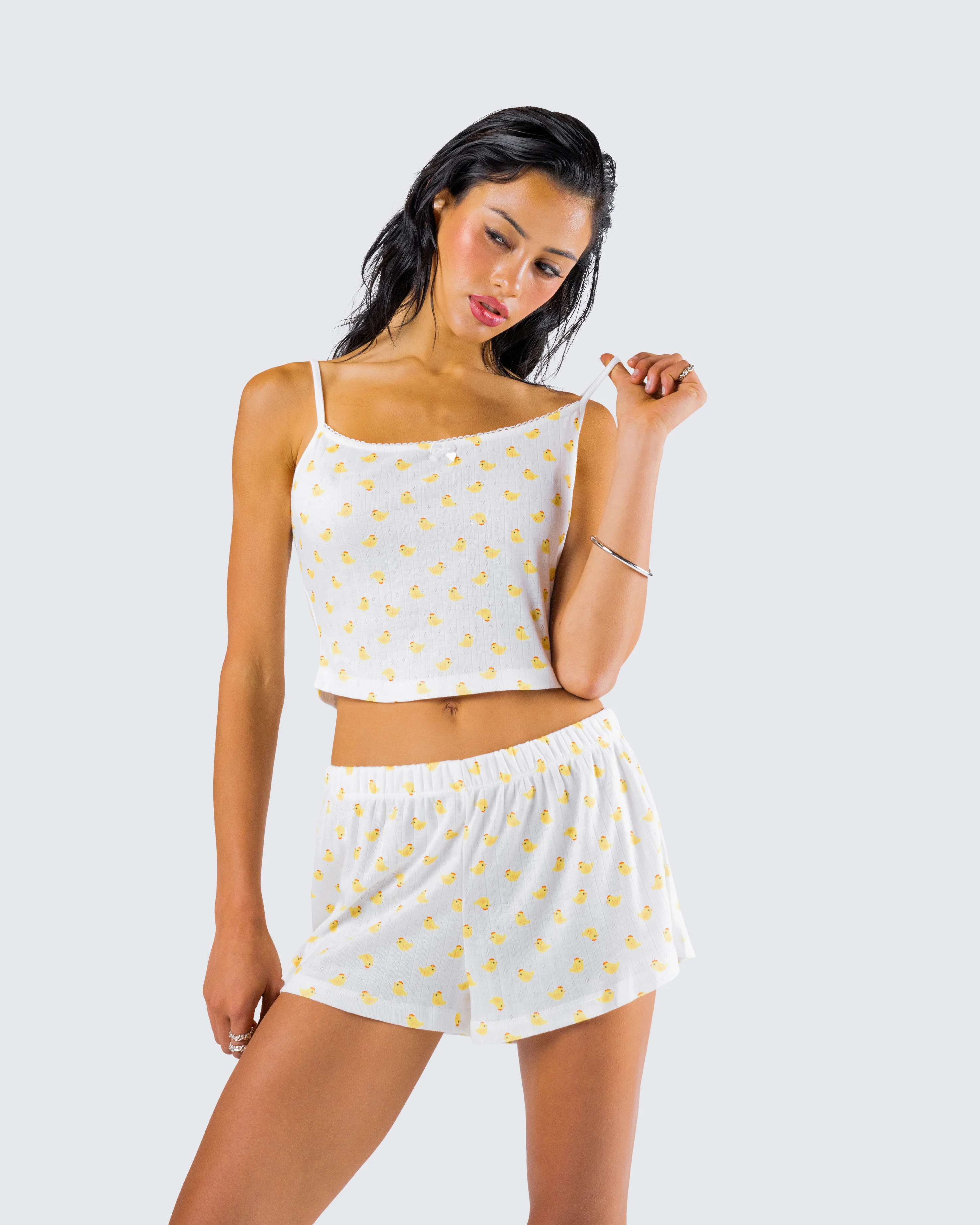 Jordana Ivory Duck Print Camisole Top - Image 8