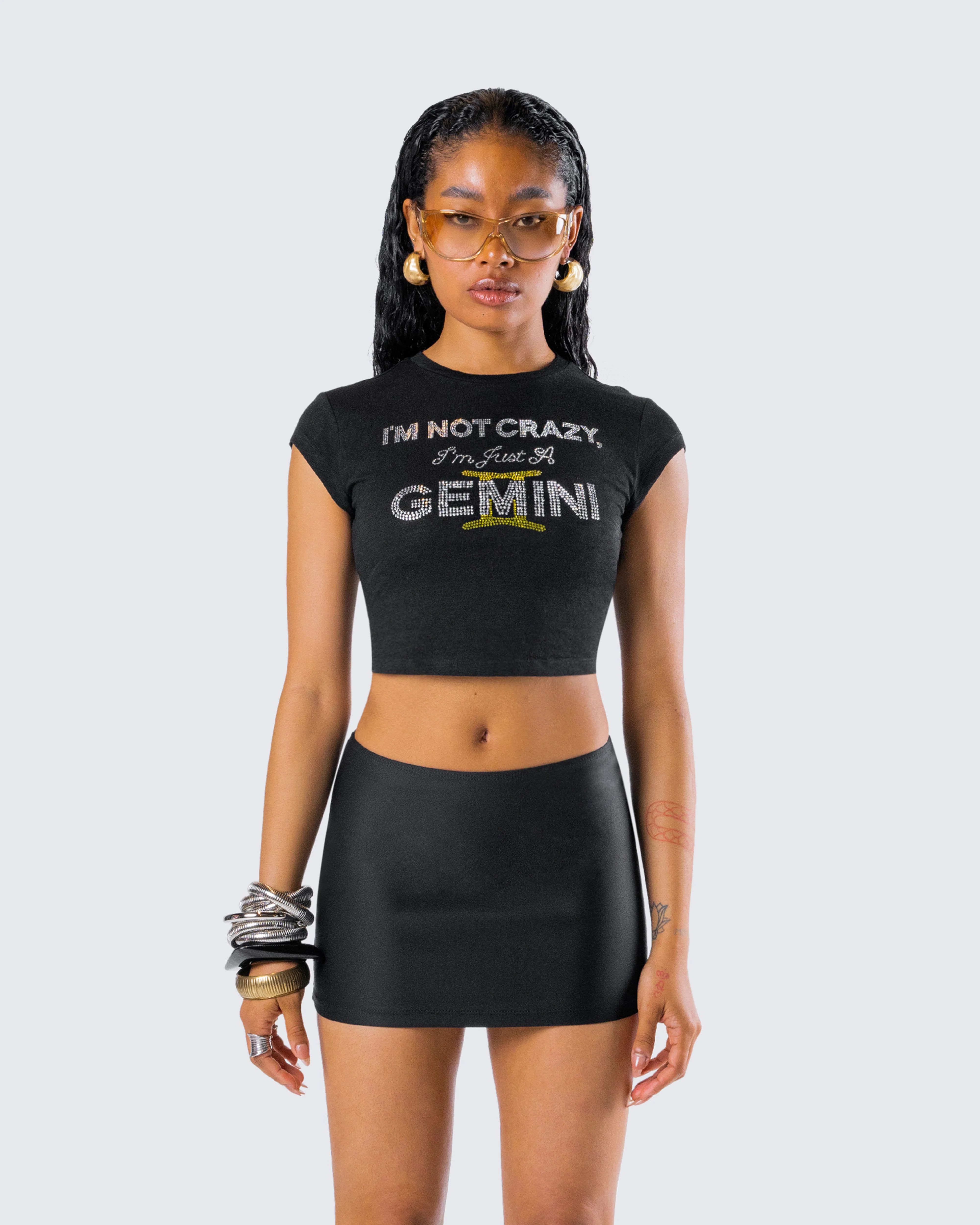Julane Black Gemini Graphic Top - Image 4
