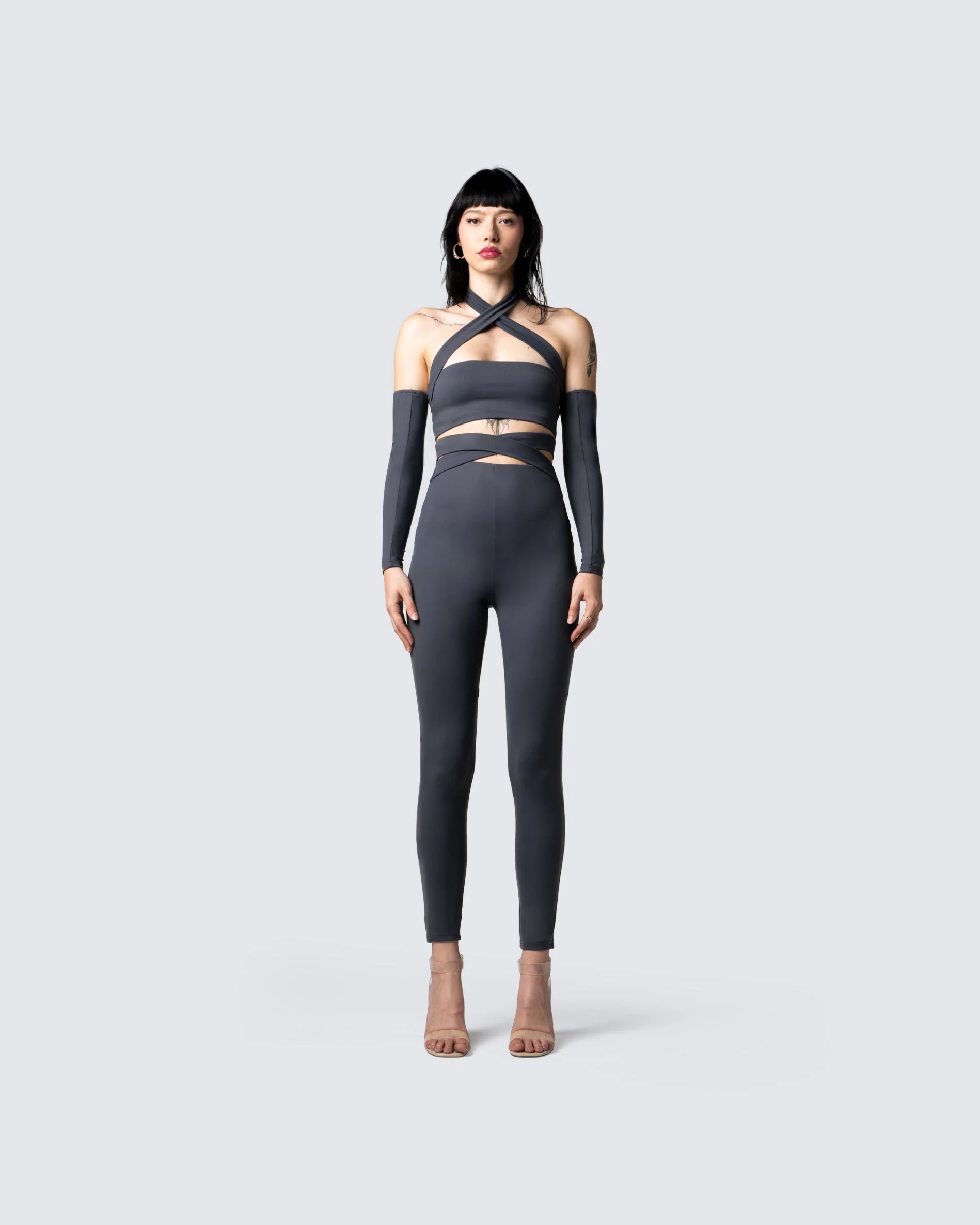 Jules Charcoal Criss Cross Legging - Image 4