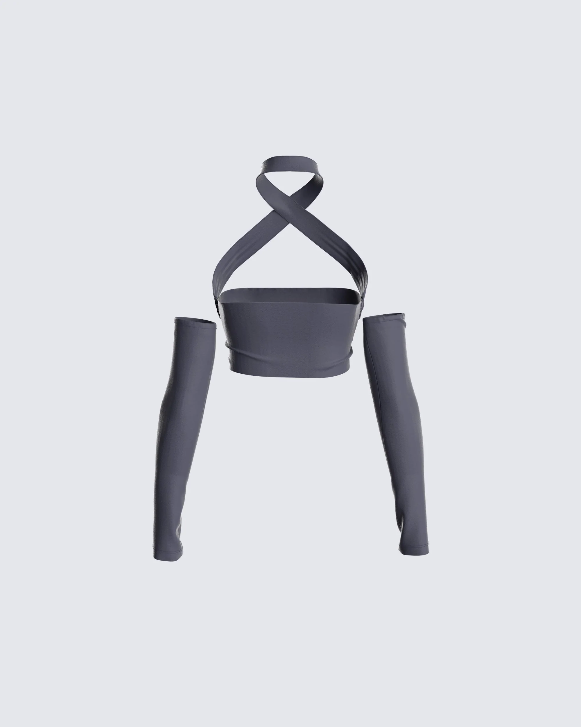 Jules Charcoal Cropped Top & Sleeves - Image 3