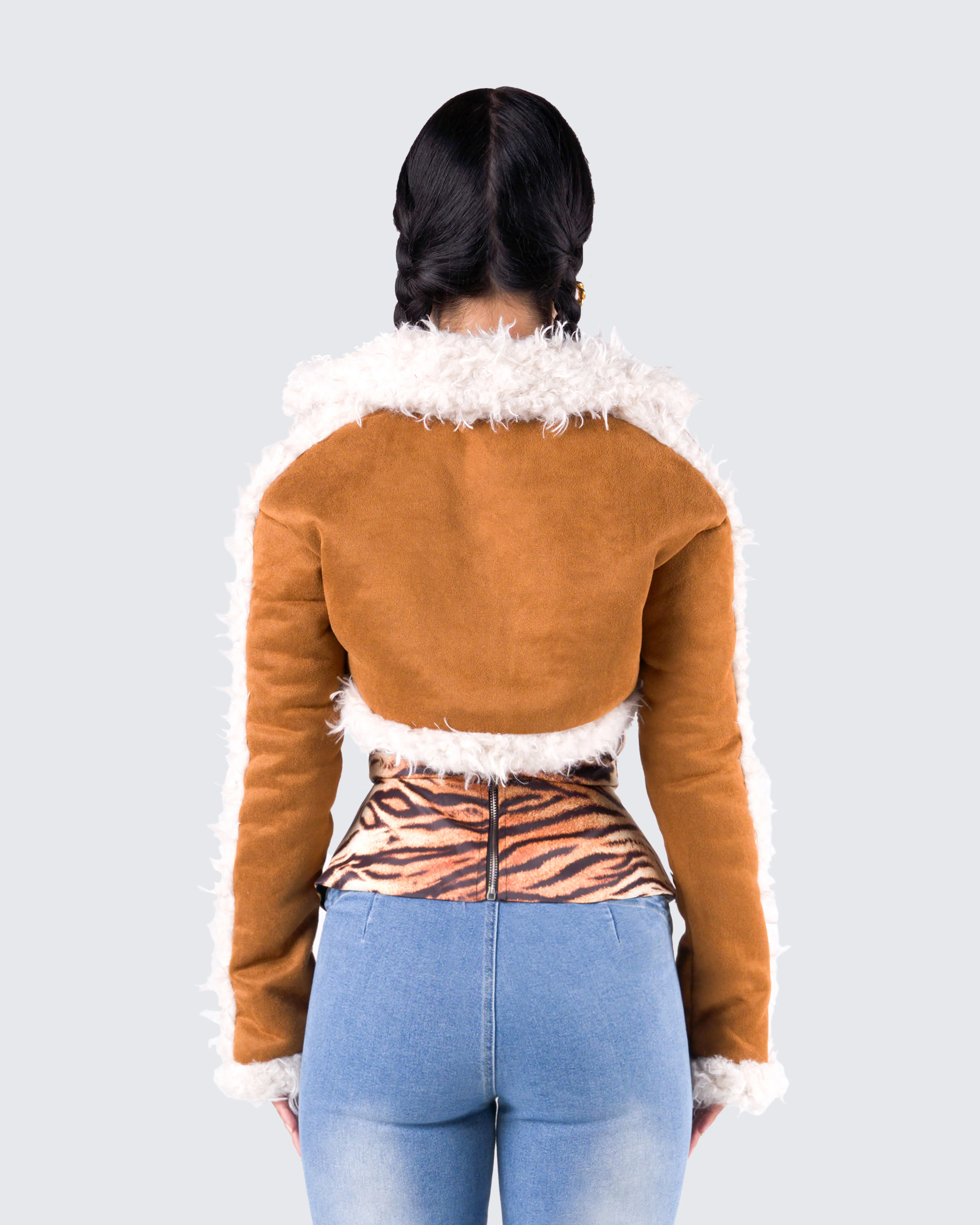 Juliana Tan Faux Shearling Jacket - Image 7