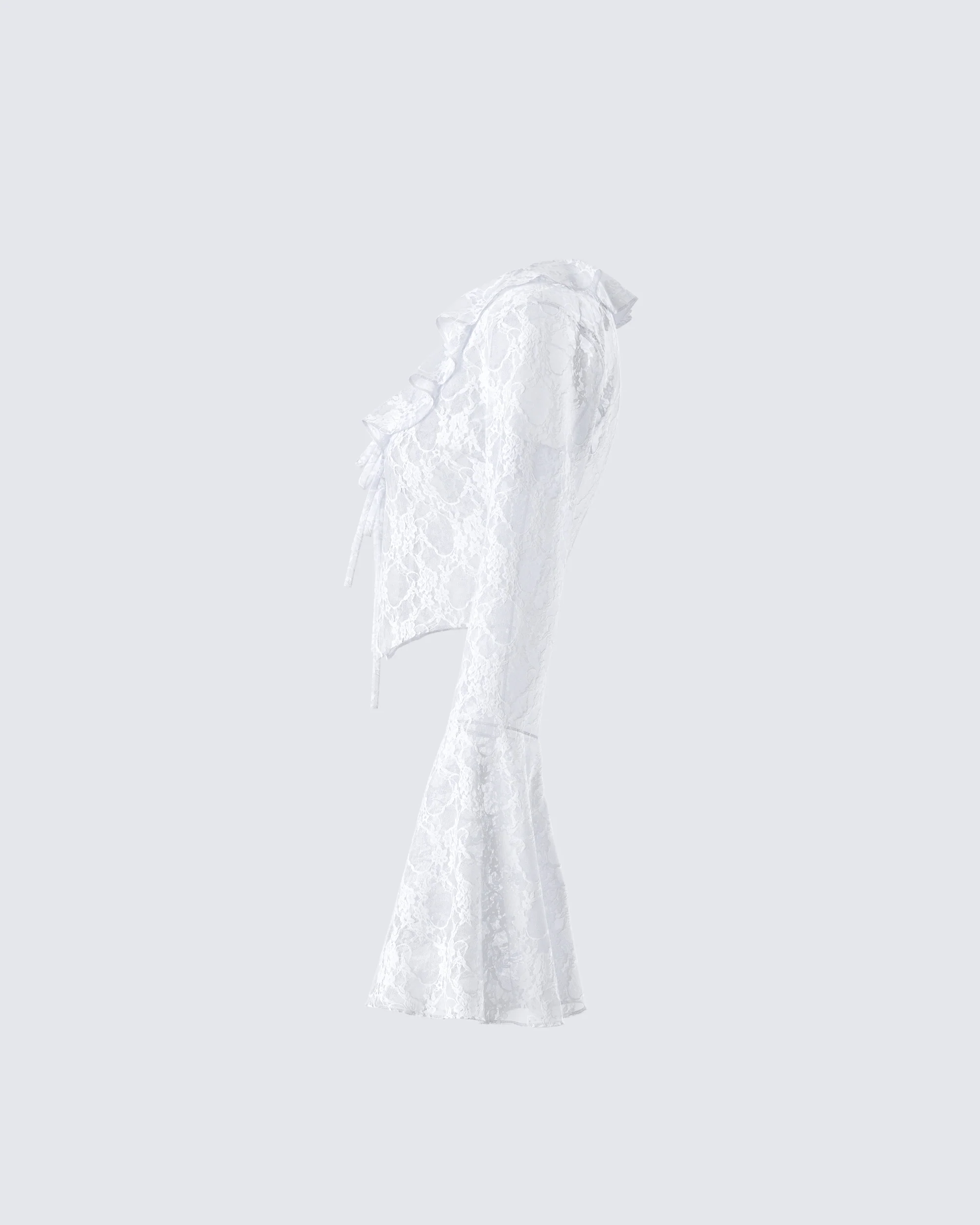 Juliet White Lace Ruffle Top - Image 2
