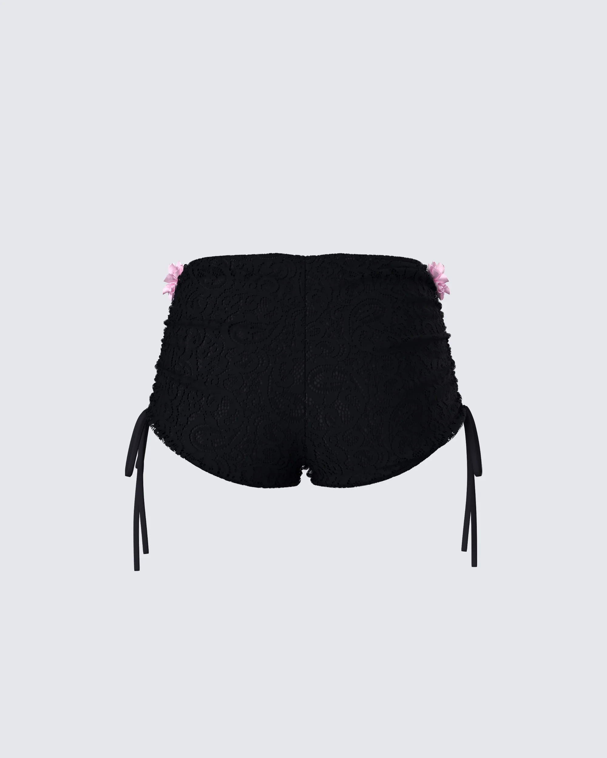 Julissa Black Hand Beaded Rhinestone Shorts - Image 3