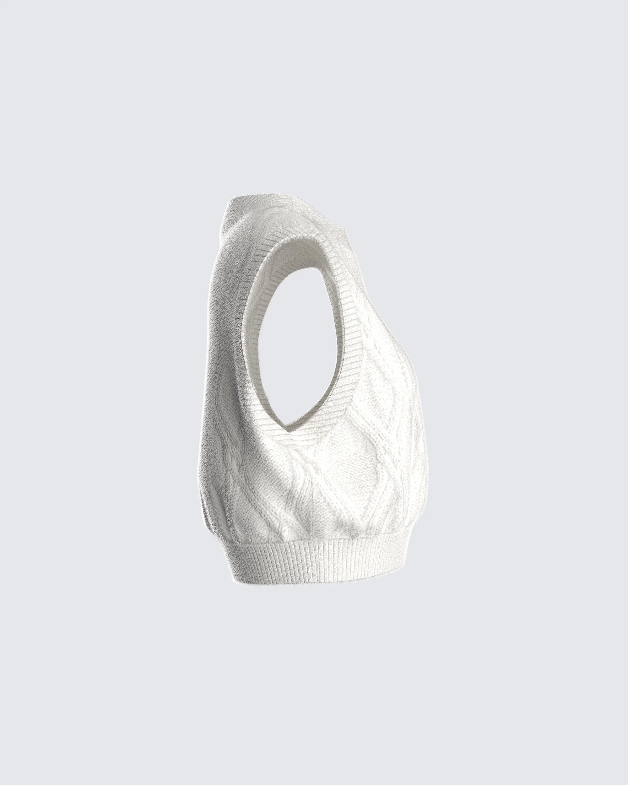 Juno Ivory Cable Knit Sweater Vest - Image 2