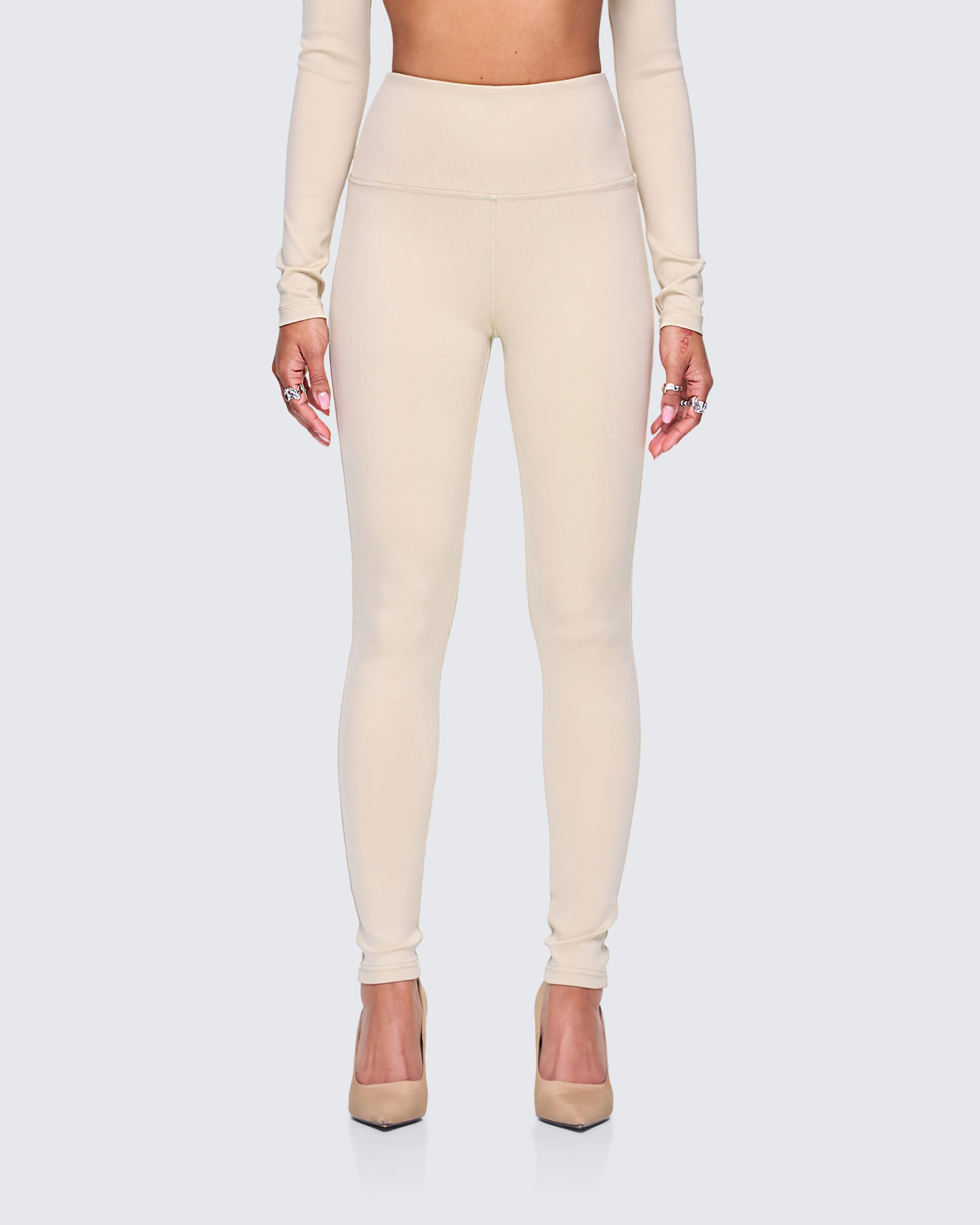 Jyn Khaki Jersey Leggings - Image 4
