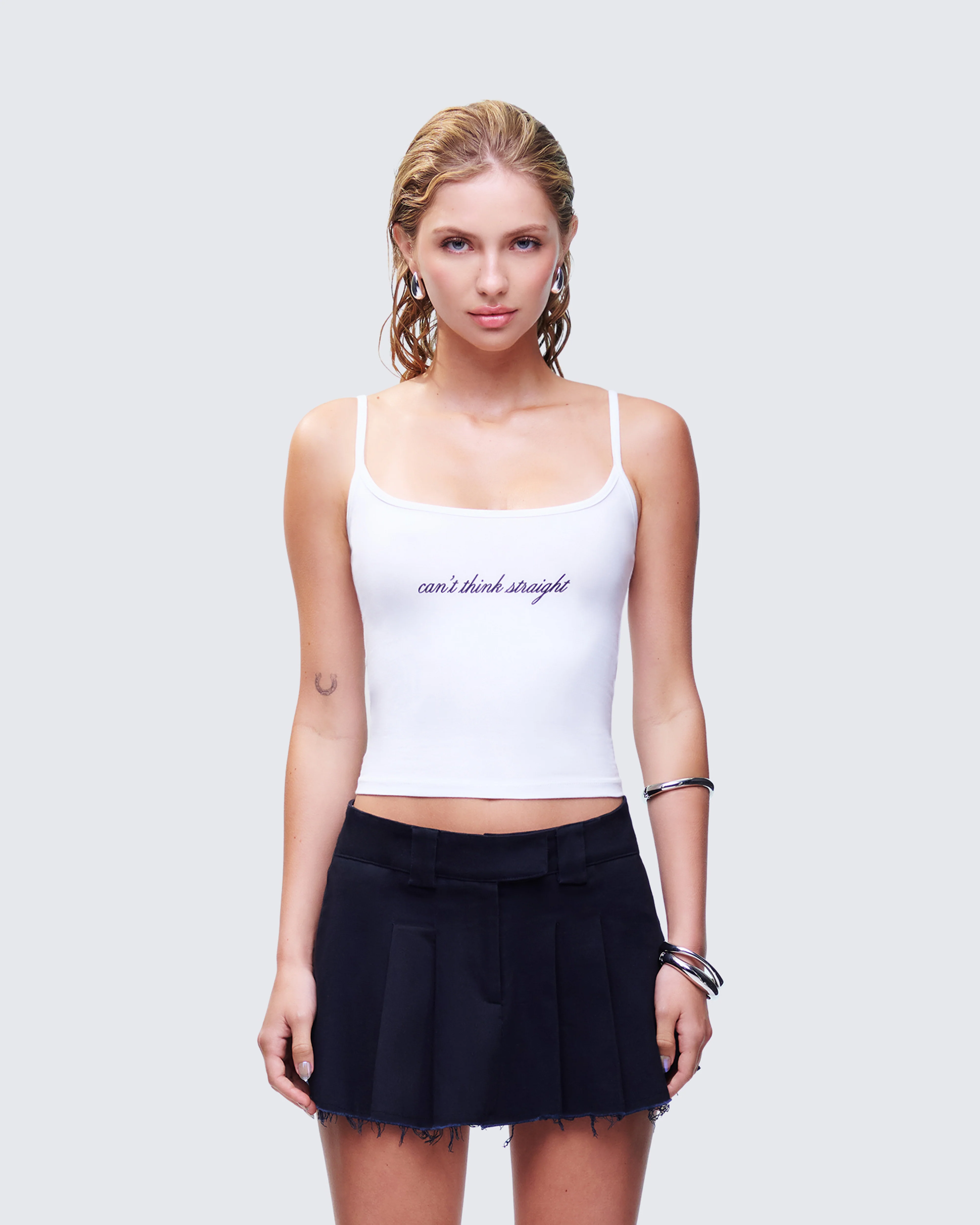 Kacie White Slogan Cami Top - Image 2