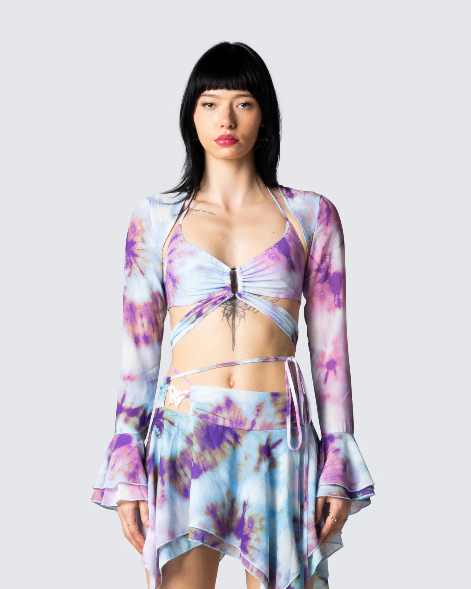 Kadence Tie Dye Print Shrug - Image 2