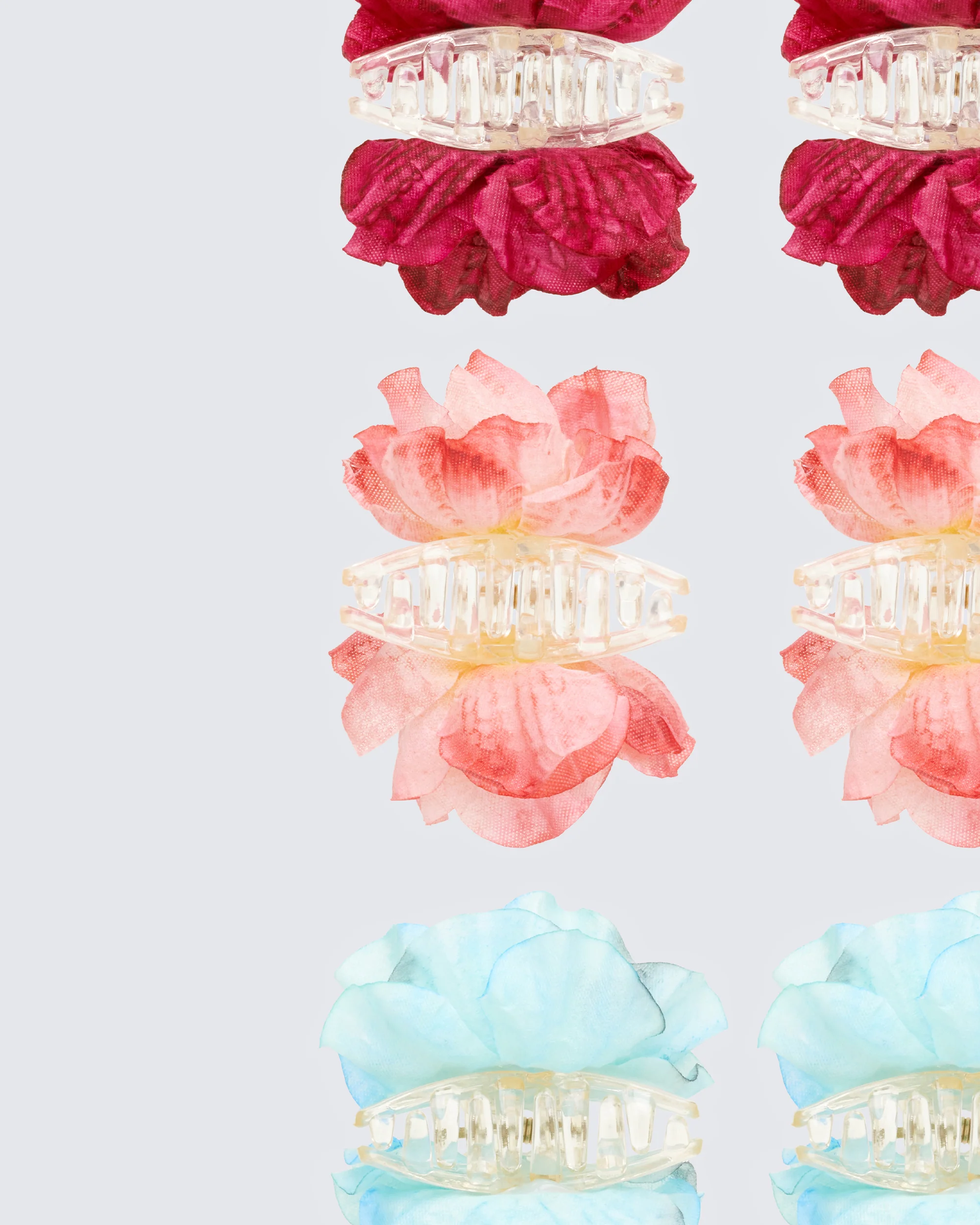Kaelis Multi Flower Hair Claw Set - 6 Pack - Image 3