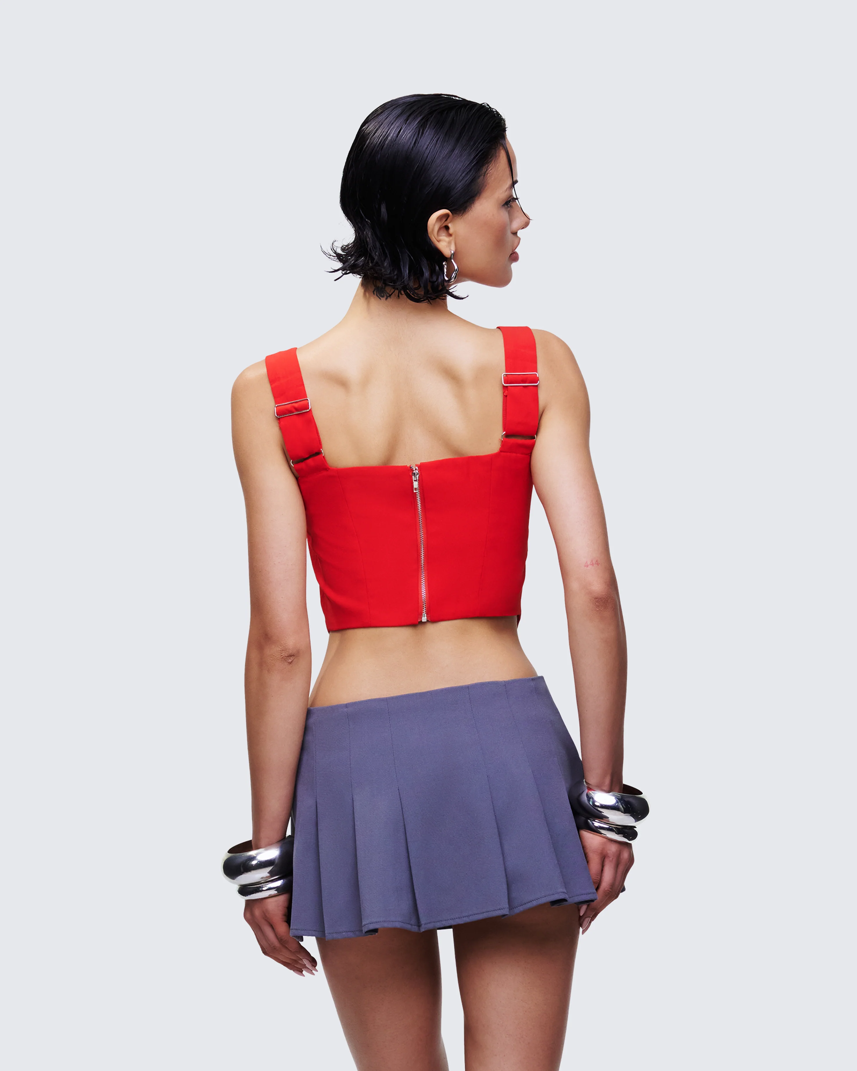 Kaelynn Red Velour Corset - Image 4