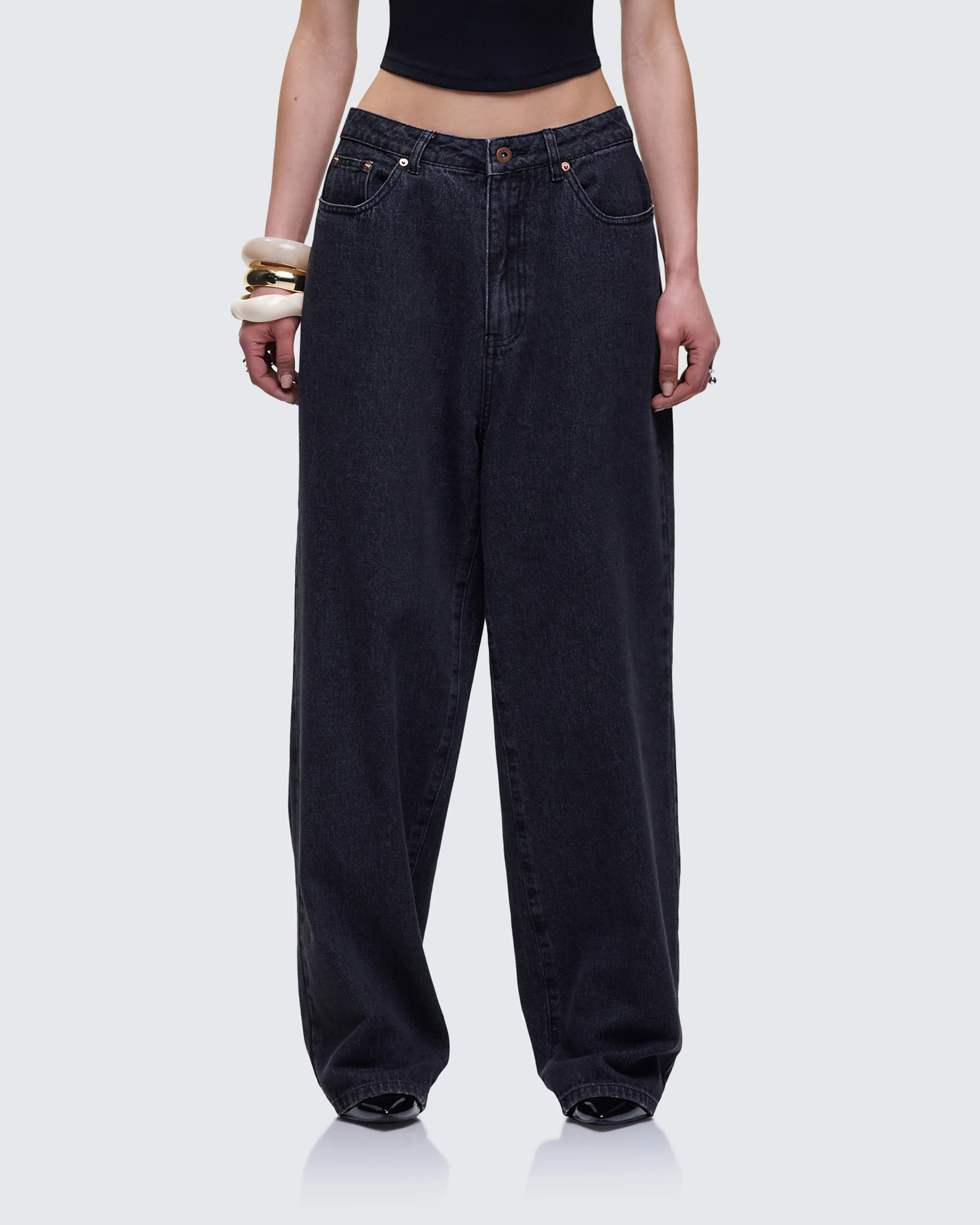 Kai Black Washed Balloon Pant - Image 2
