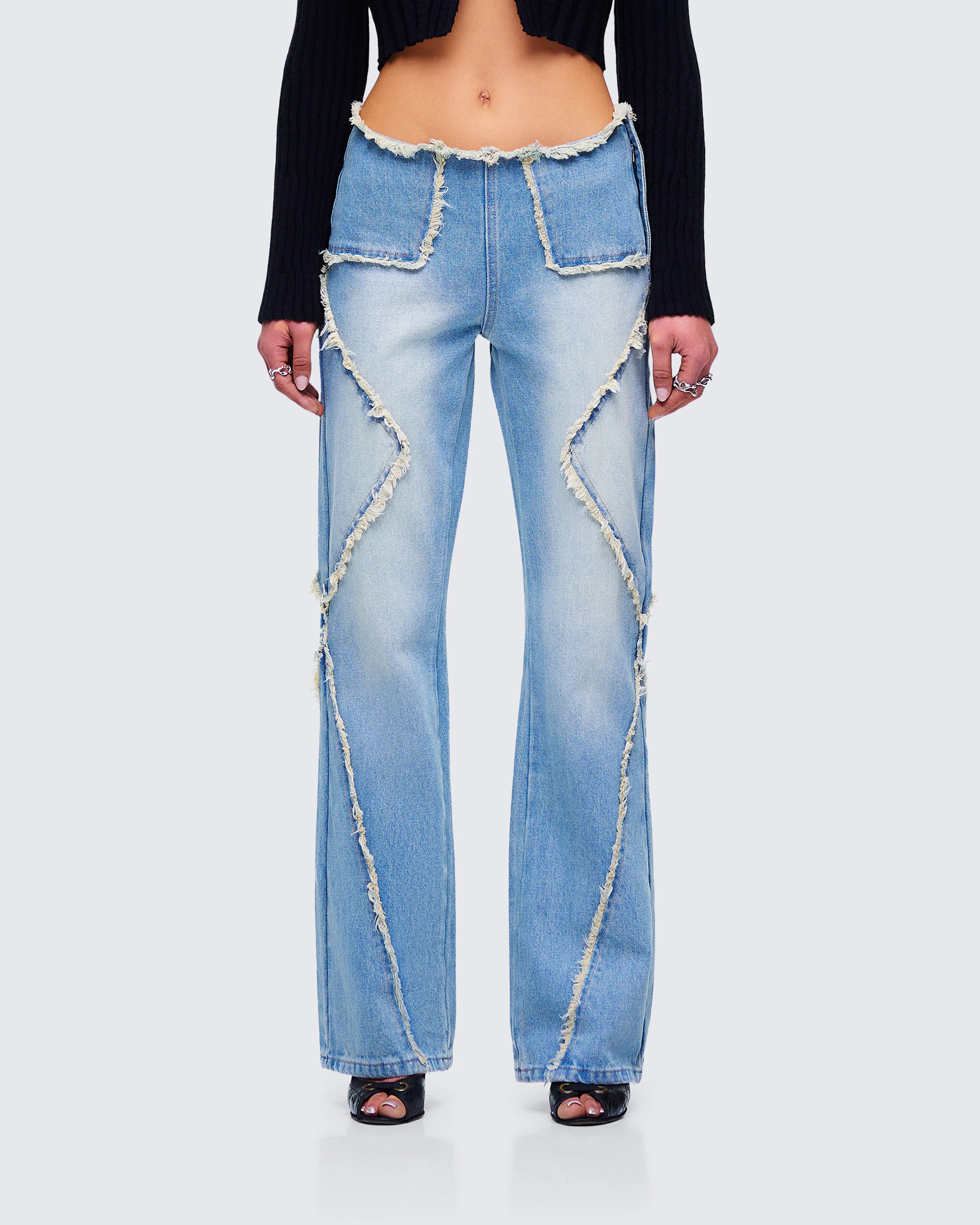 Kaiana Blue Denim Straight Leg Jeans - Image 4