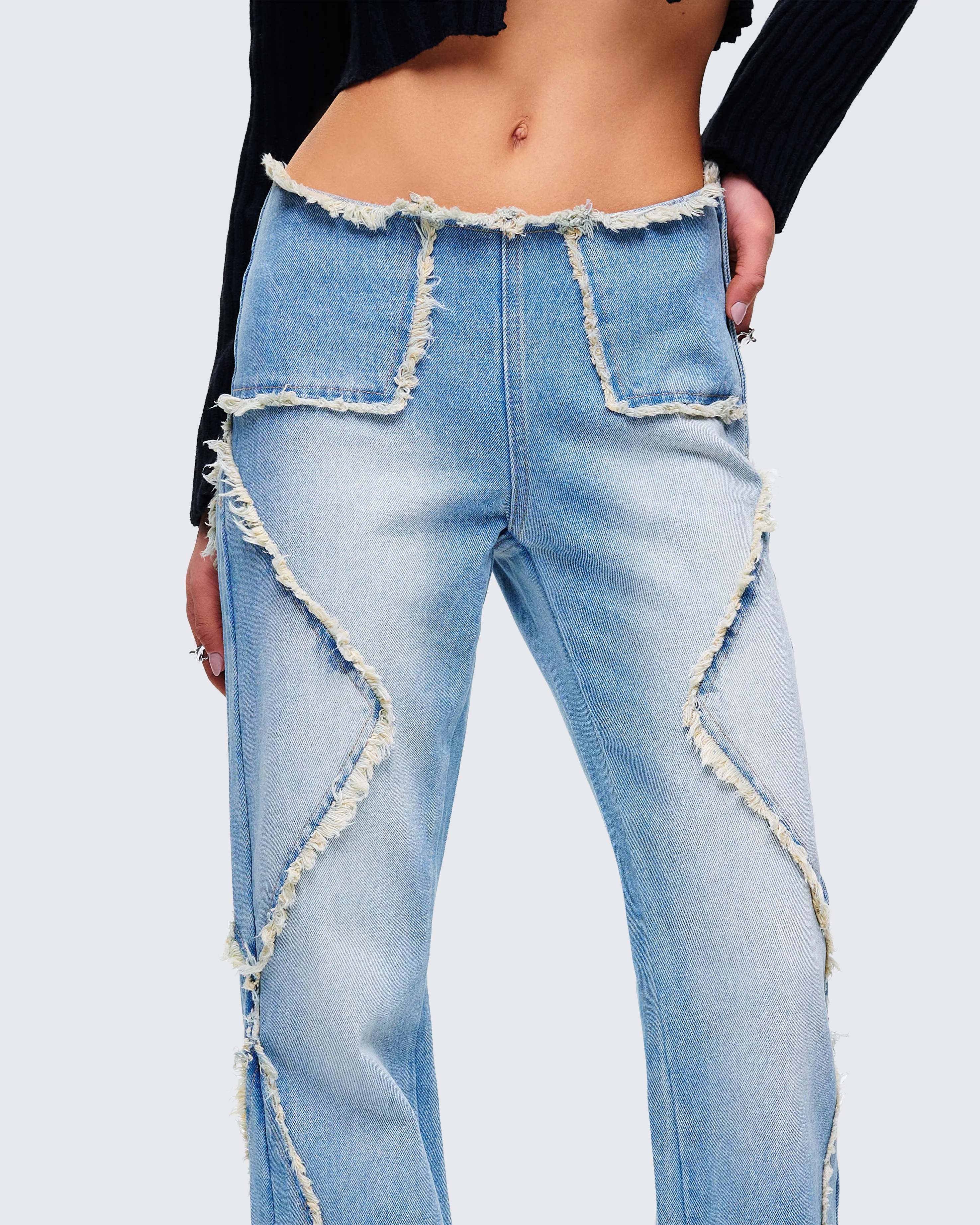 Kaiana Blue Denim Straight Leg Jeans - Image 7