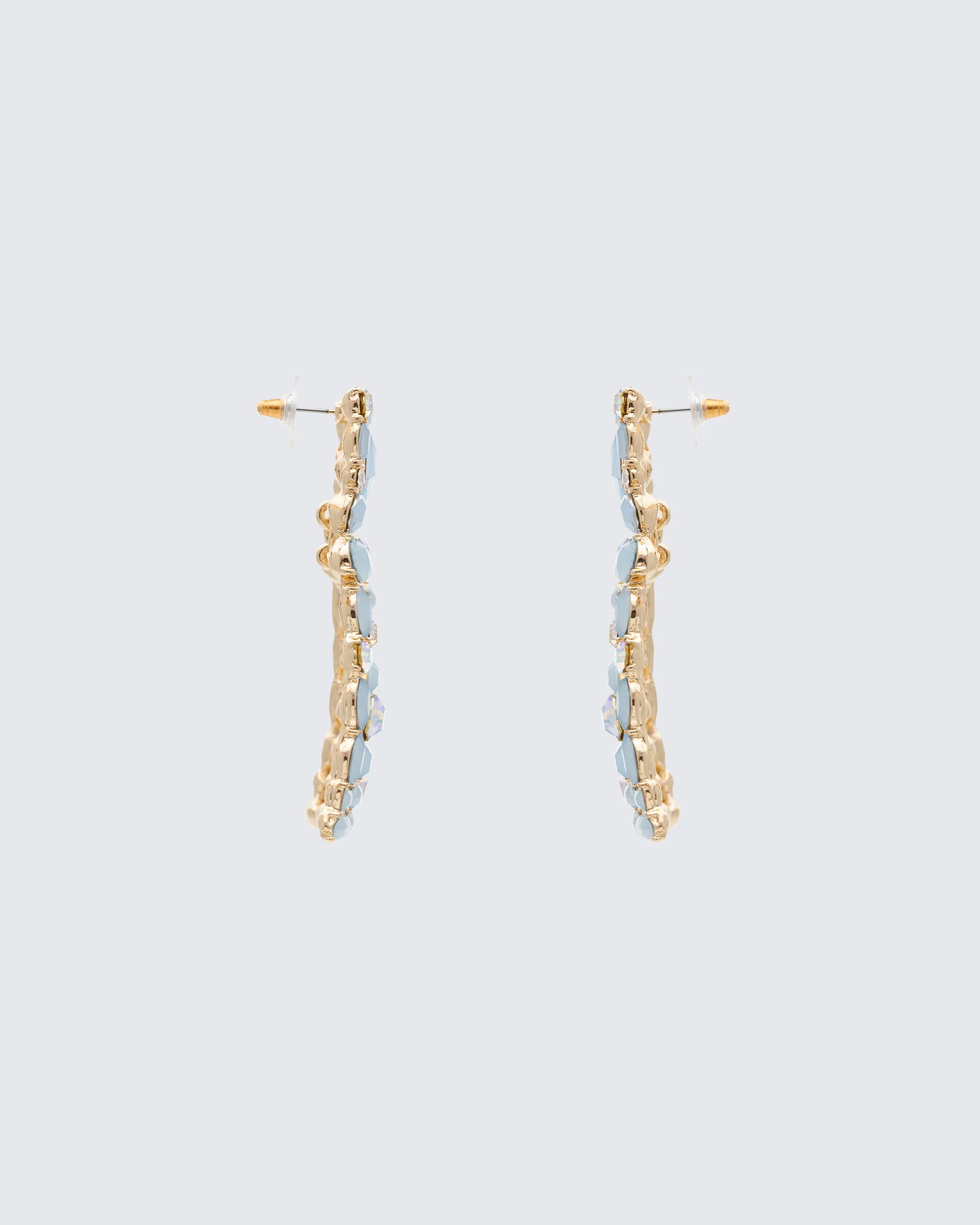 Kamari Blue Encrusted Dangle Earrings - Image 2