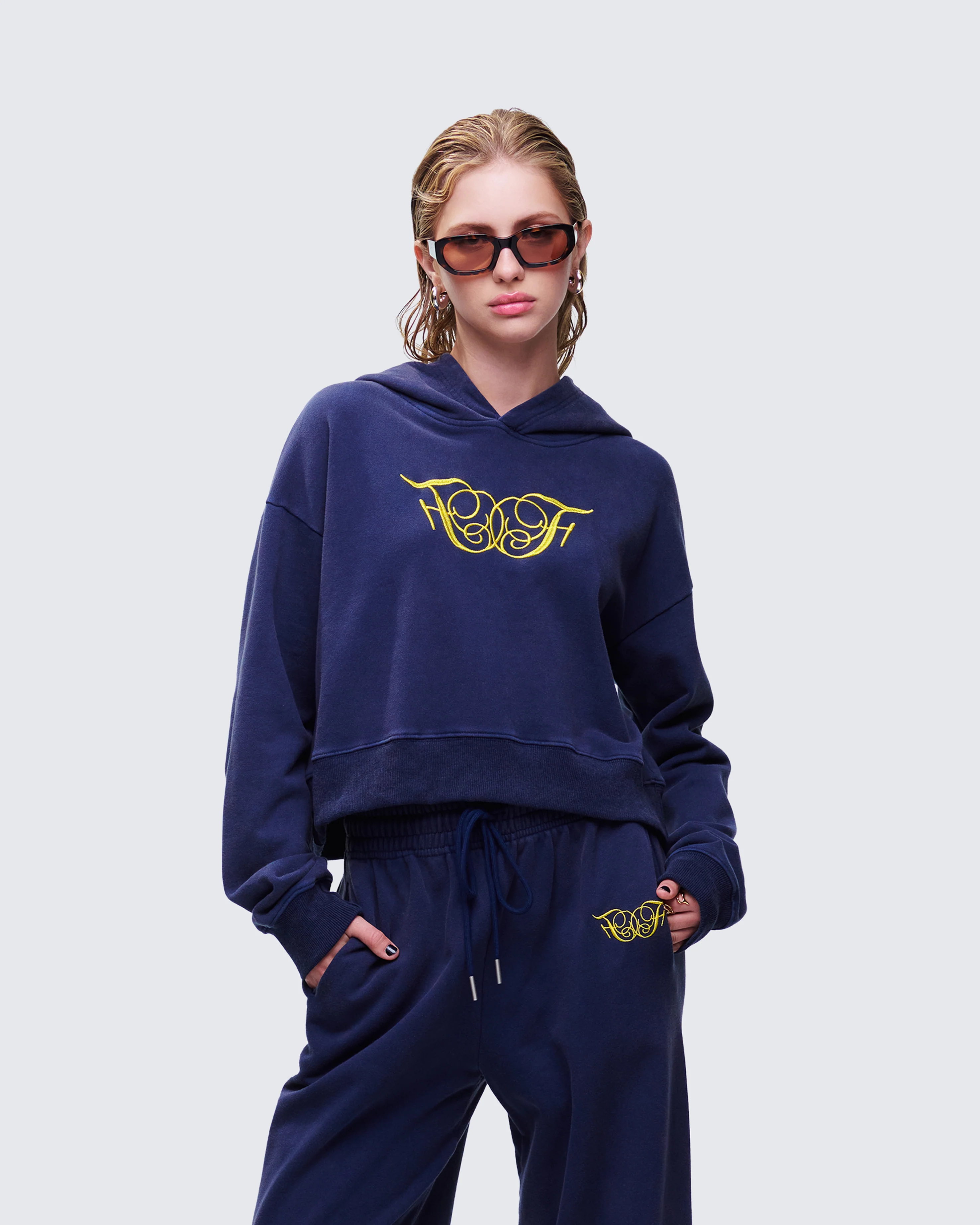 Kamilah Blue Acid Wash Hooded Sweater - Image 3