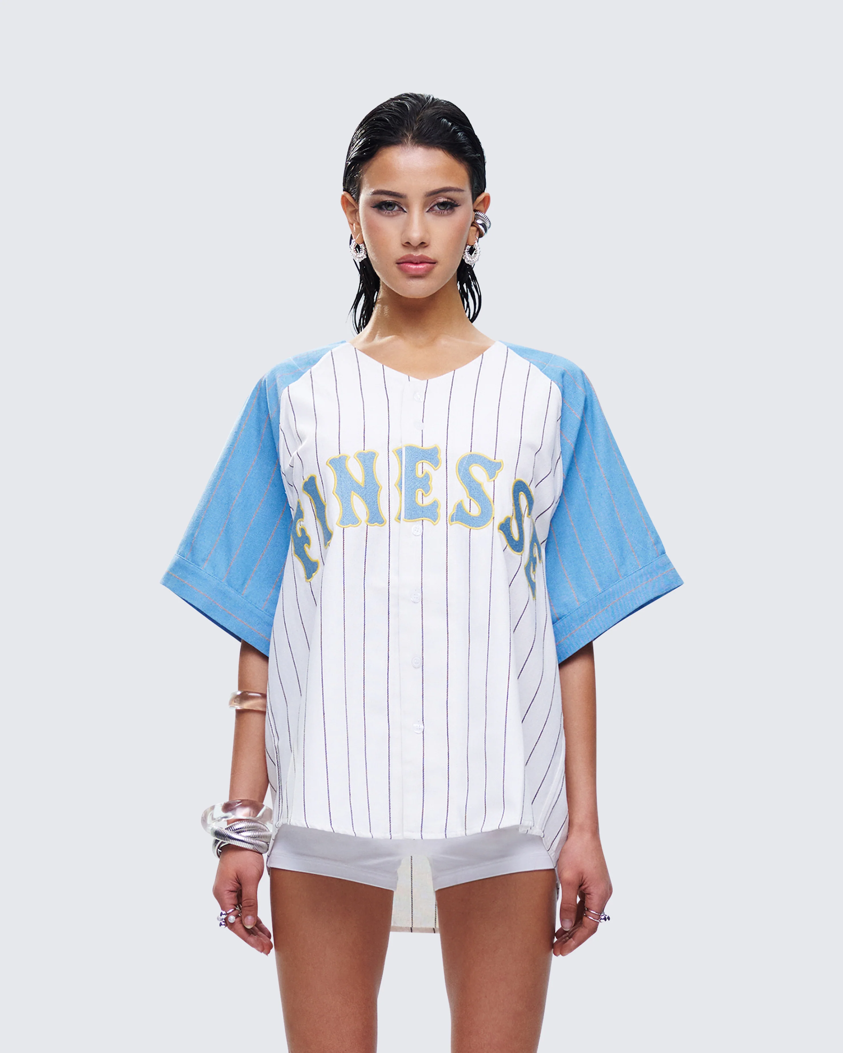 Kaomi Baby Blue Baseball Top - Image 4