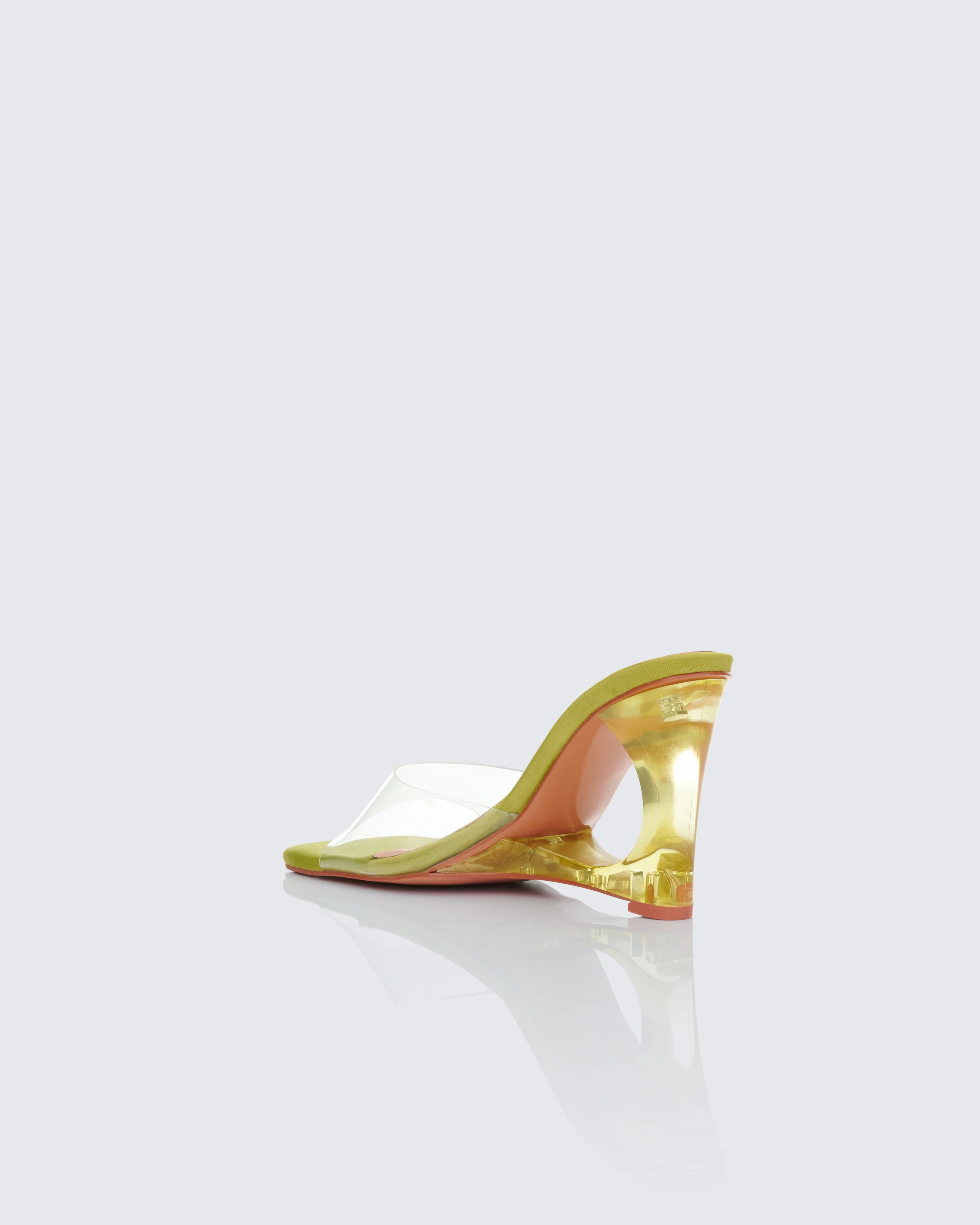 Karla Green Perspex Wedge Sandal - Image 3
