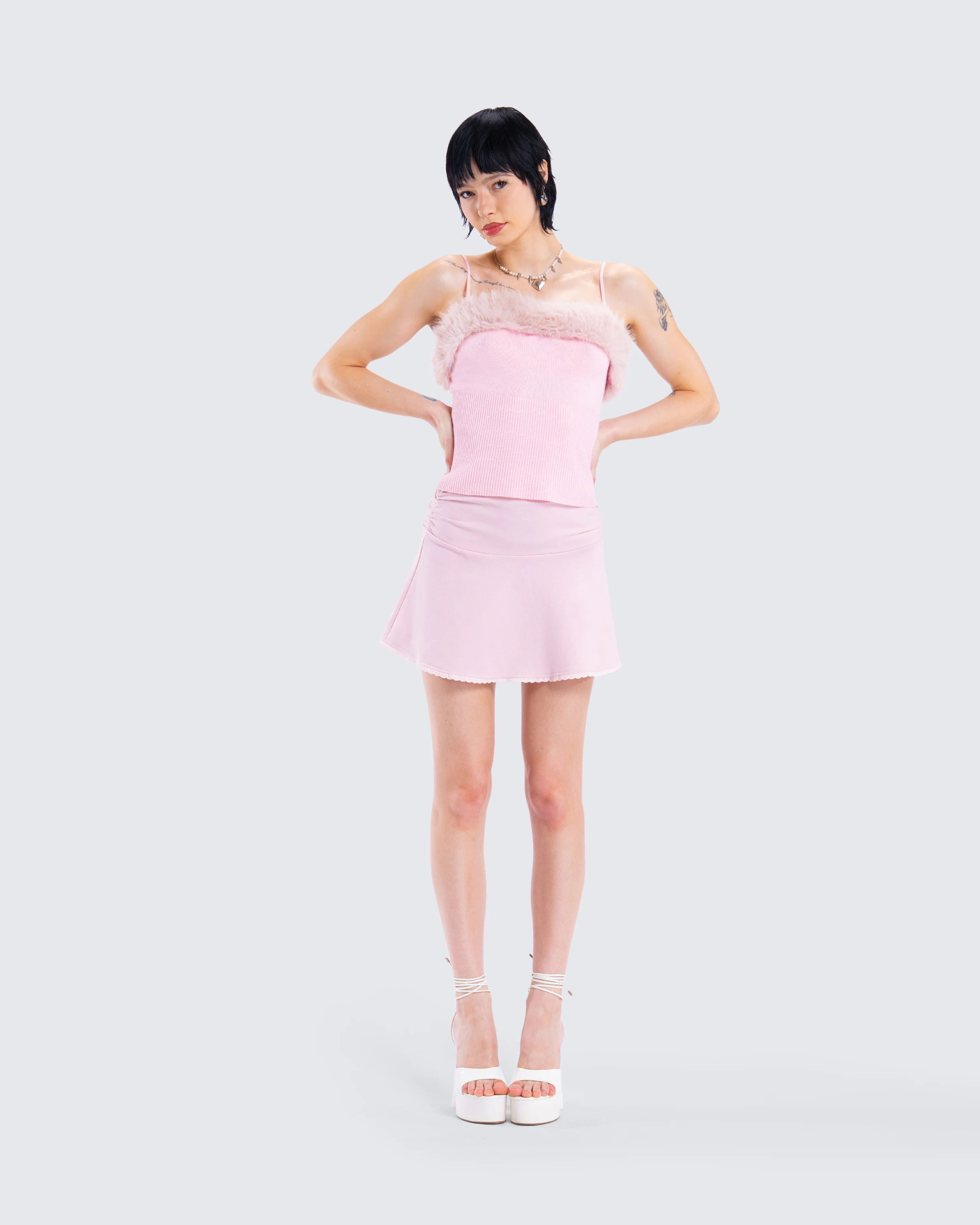 Karlissa Pink Foldover Mini Skirt - Image 7