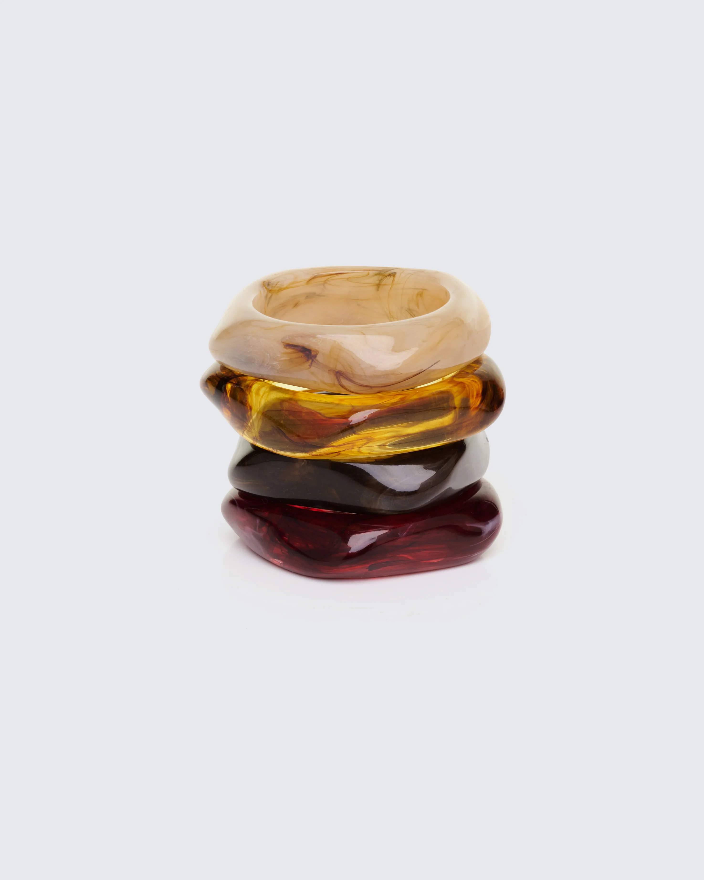 Karma Brown Acrylic Stack Bracelet Set - Image 2