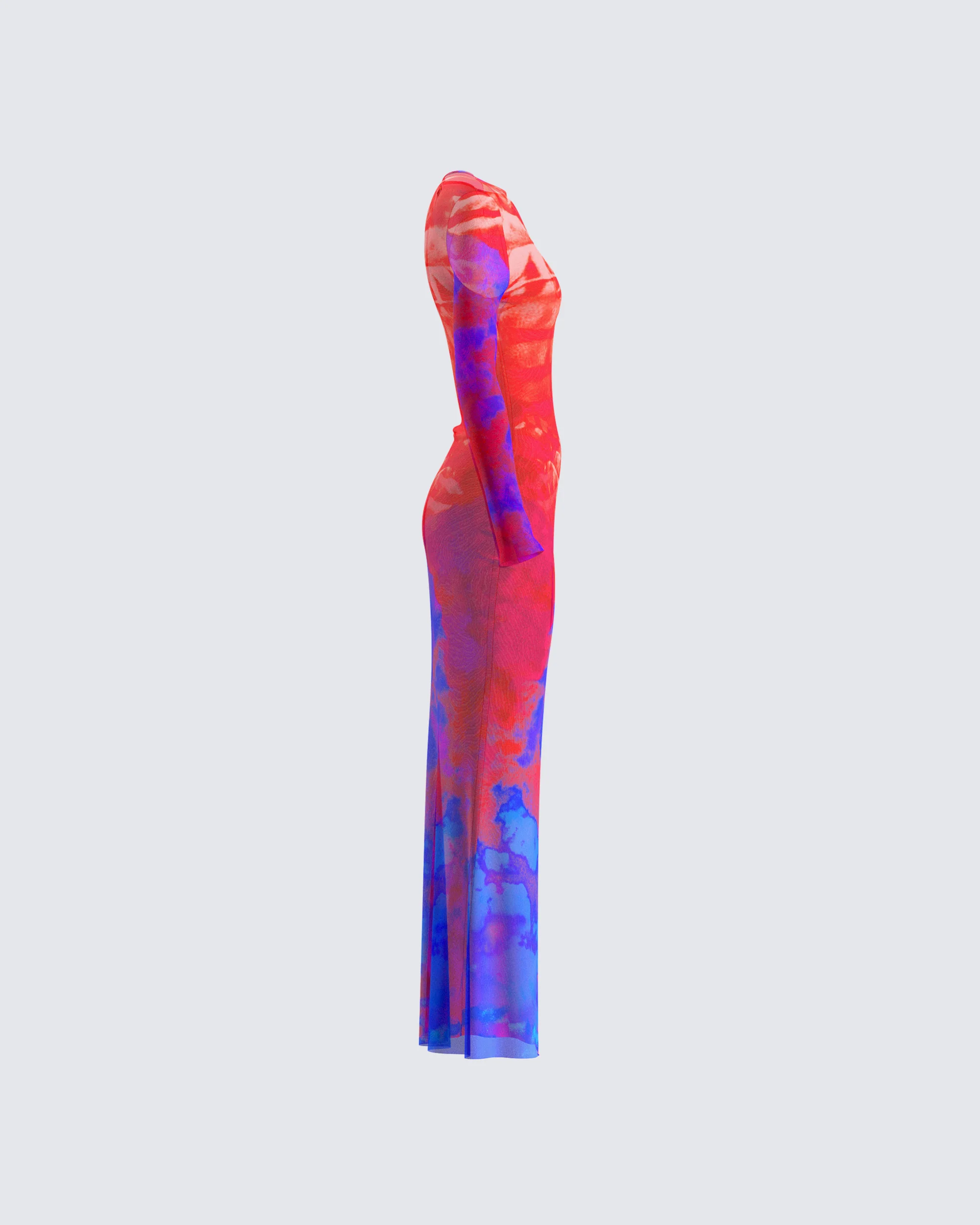Kavya Multi Print Mesh Maxi Dress - Image 2