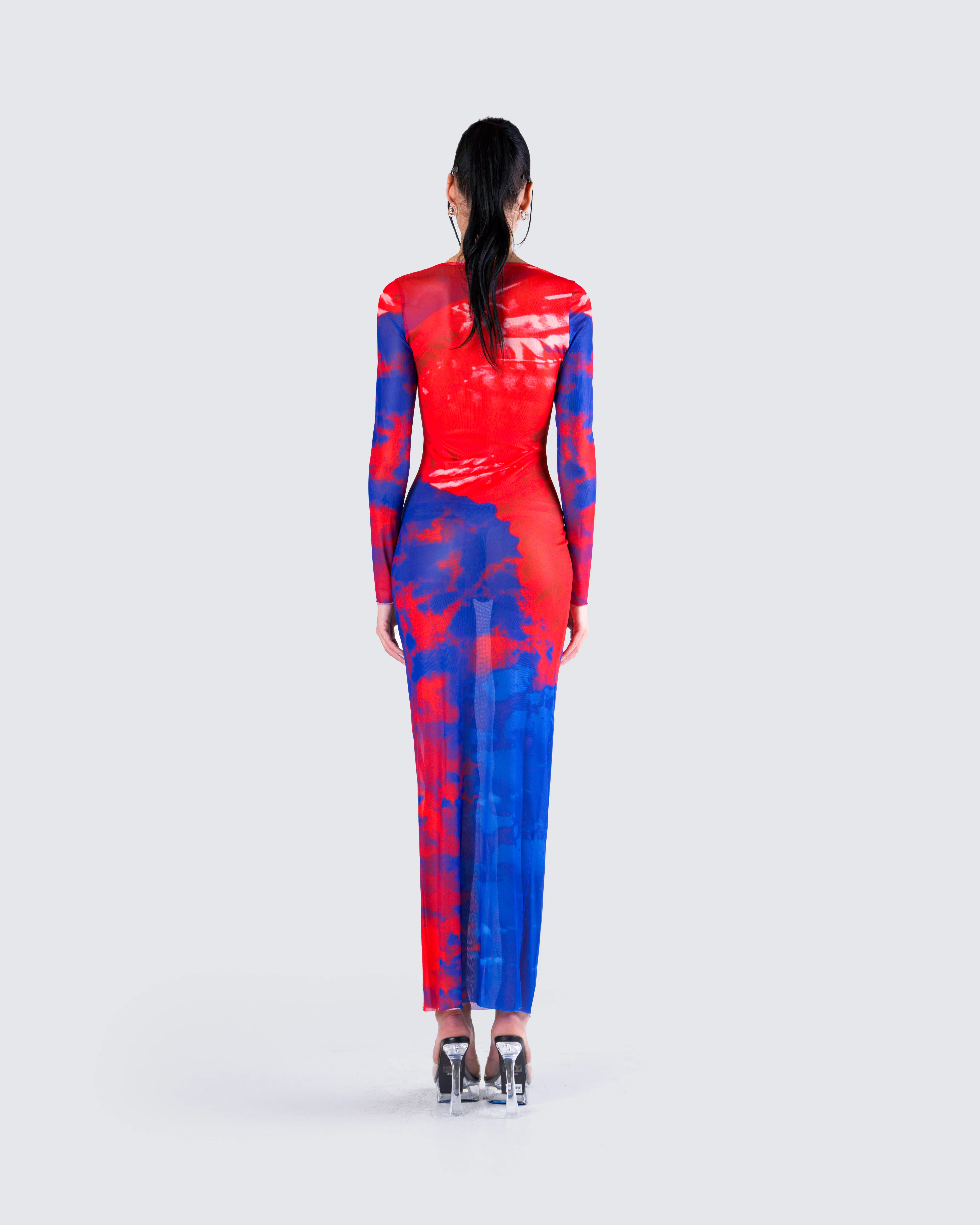 Kavya Multi Print Mesh Maxi Dress - Image 7