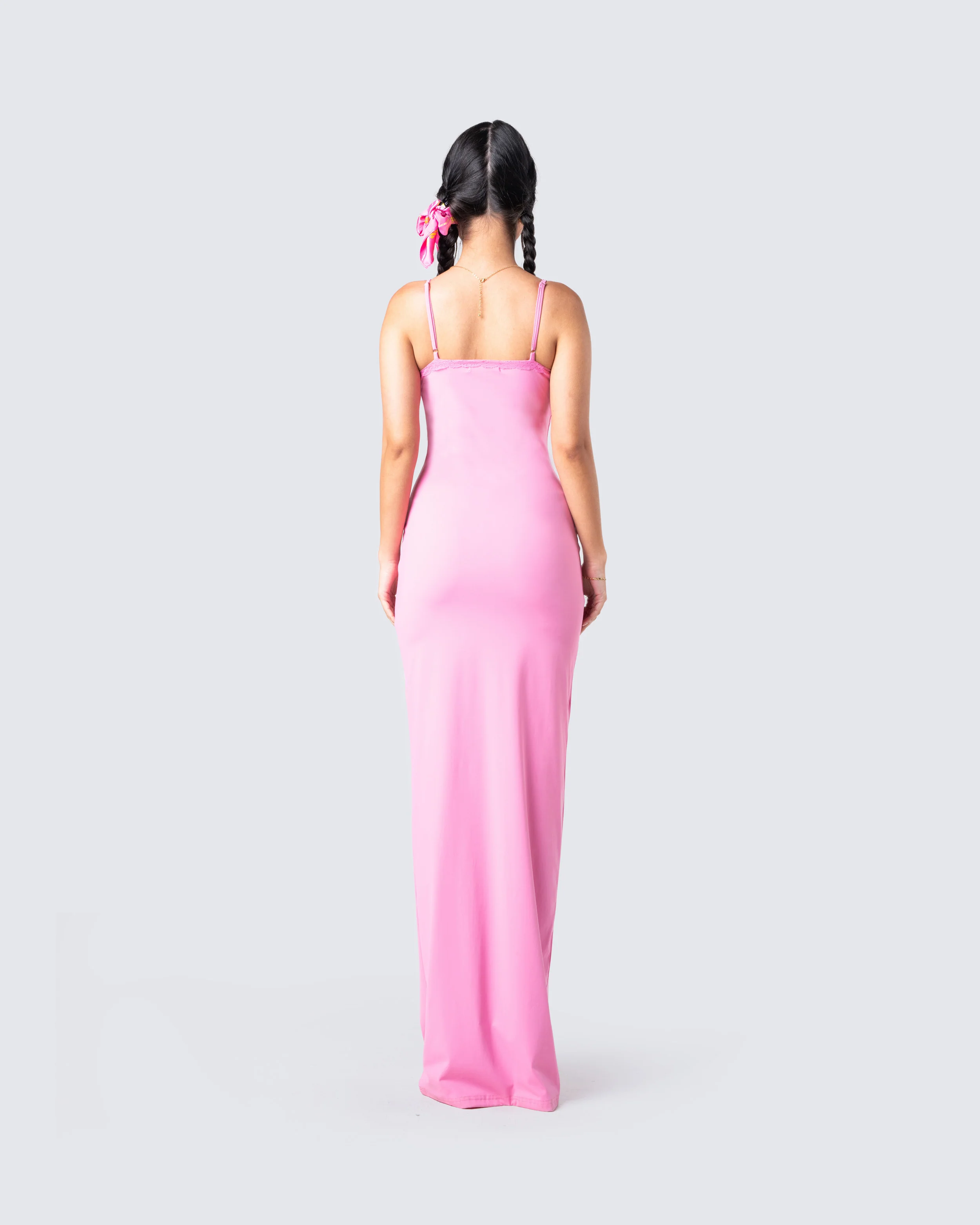 Kayla Pink Fitted Maxi Dress - Image 5