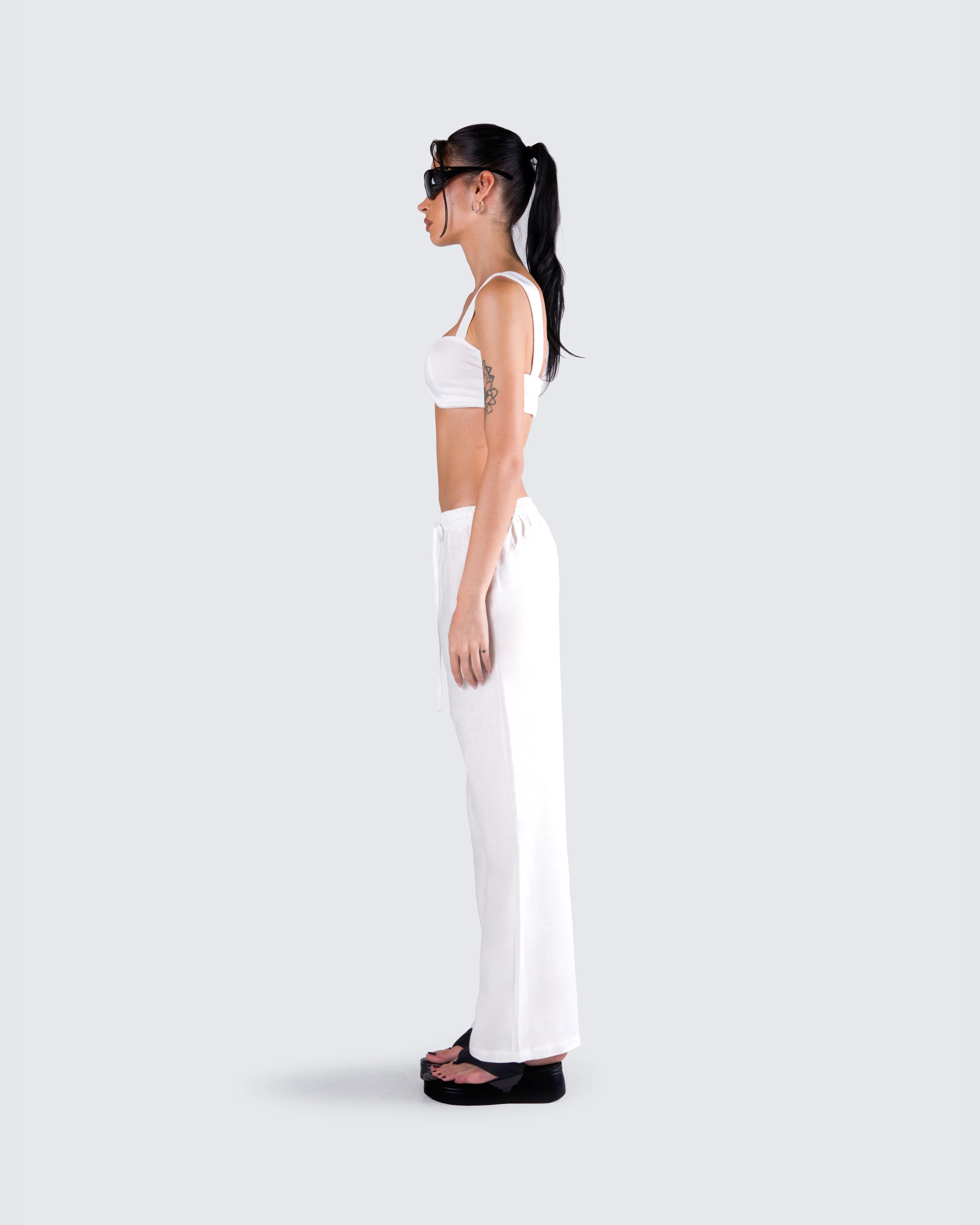 Keiko White Jersey Crop Top - Image 5