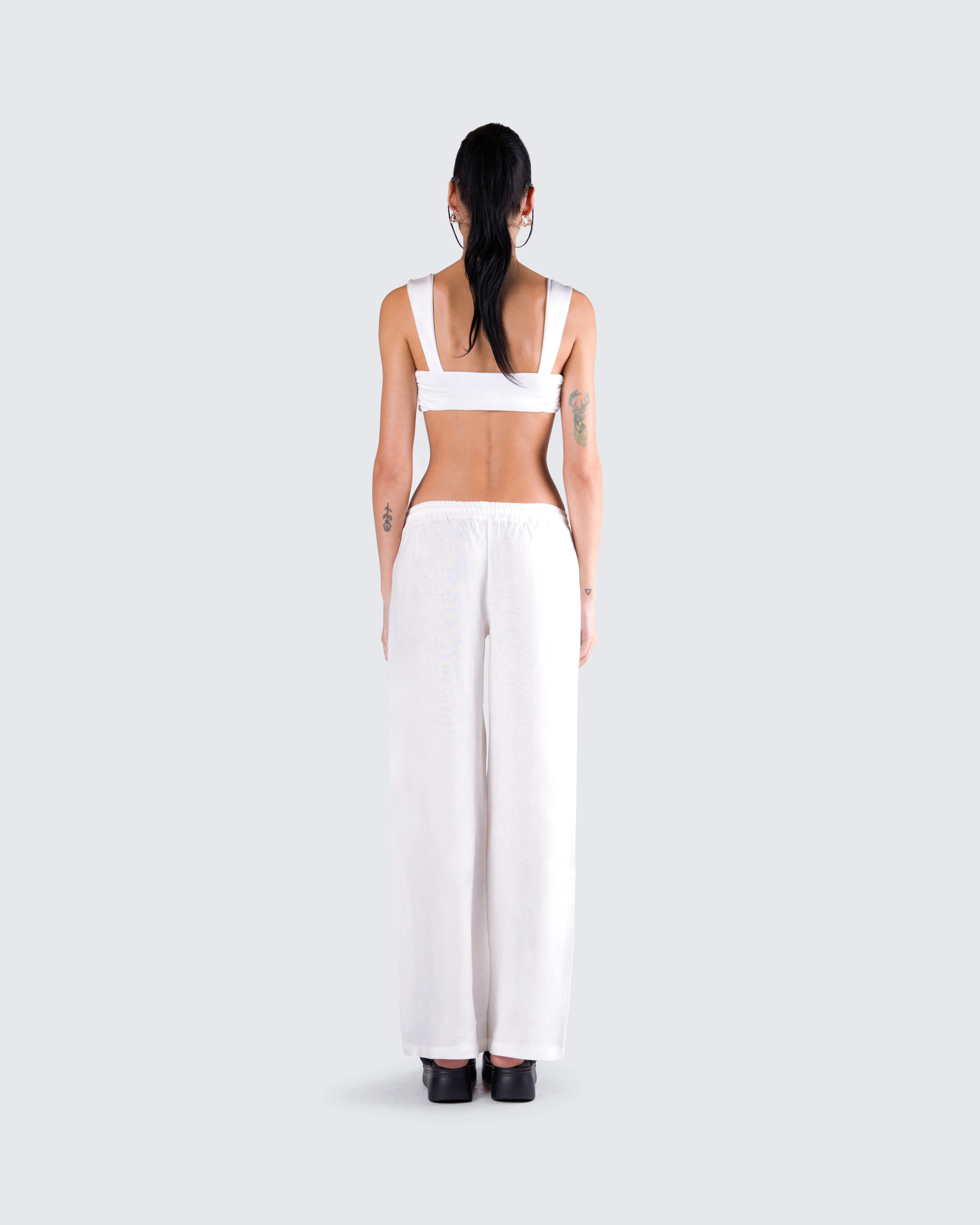 Keiko White Jersey Crop Top - Image 6