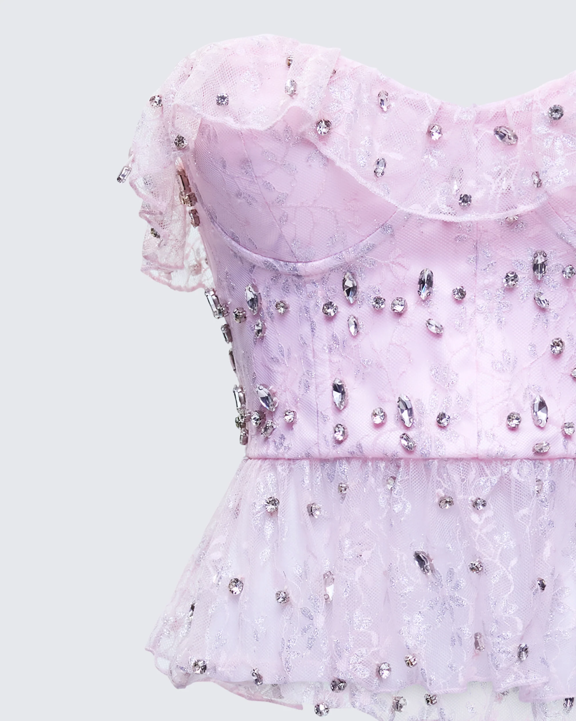 Keilani Pink Hand Beaded Rhinestone Top - Image 7