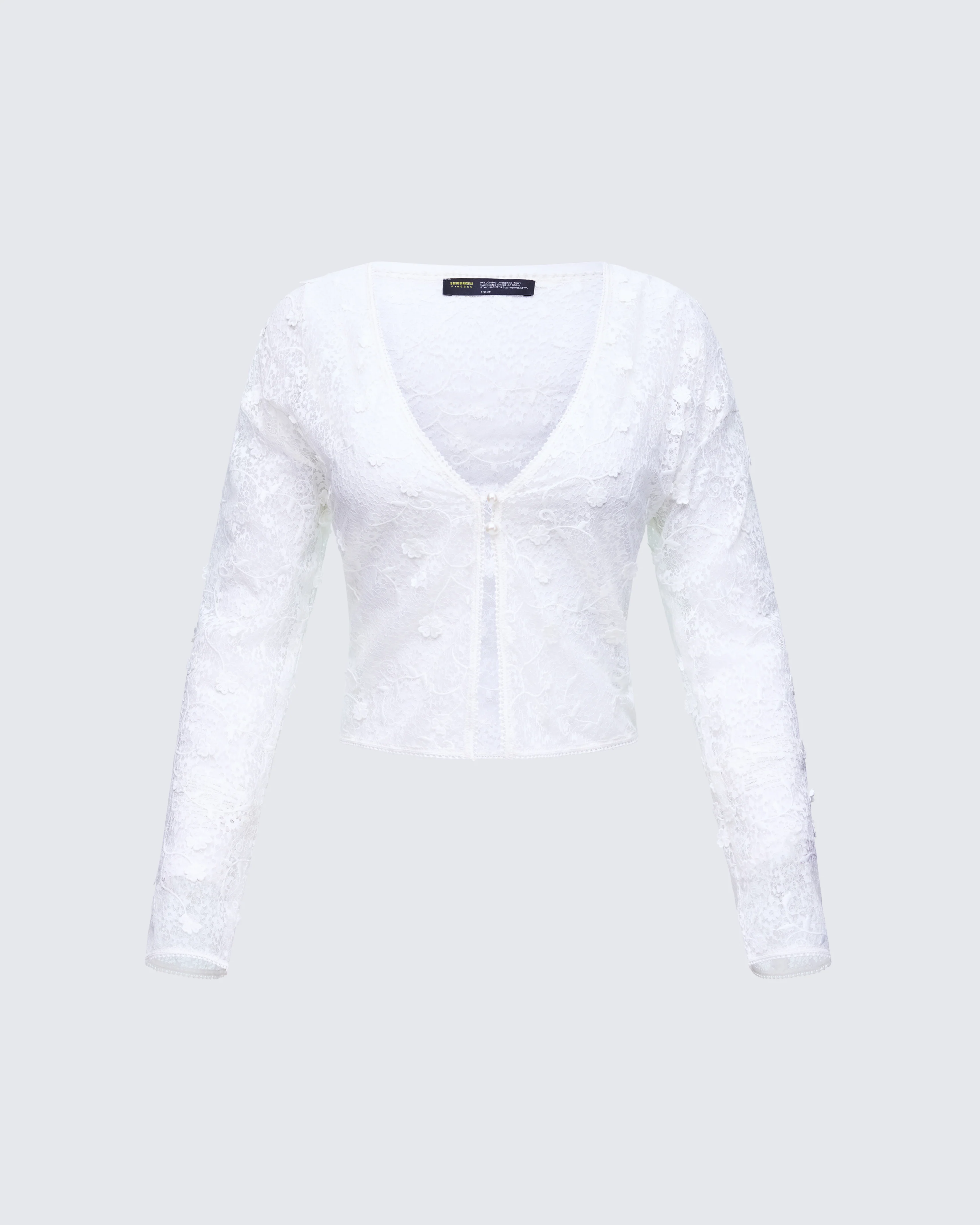 Keturah White Embroidered Lace Cardigan