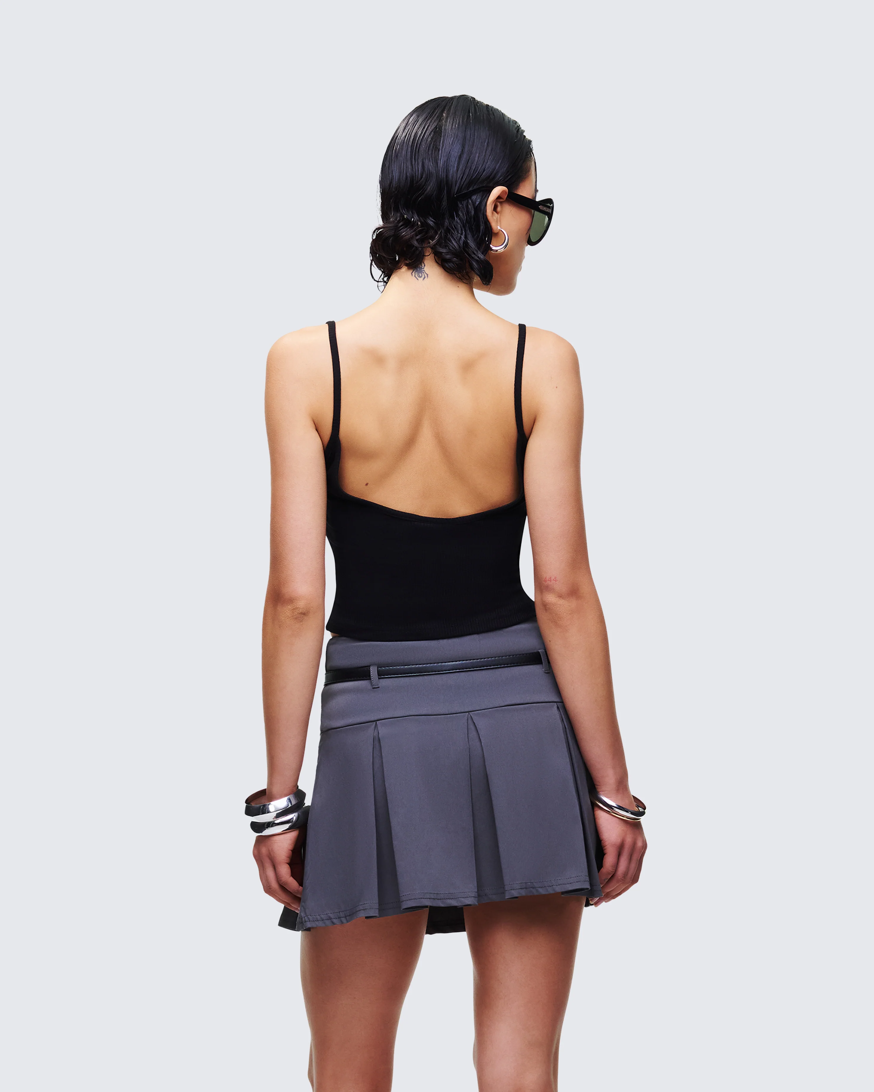 Keykie Black Rib U Neck Crop Cami Top - Image 4