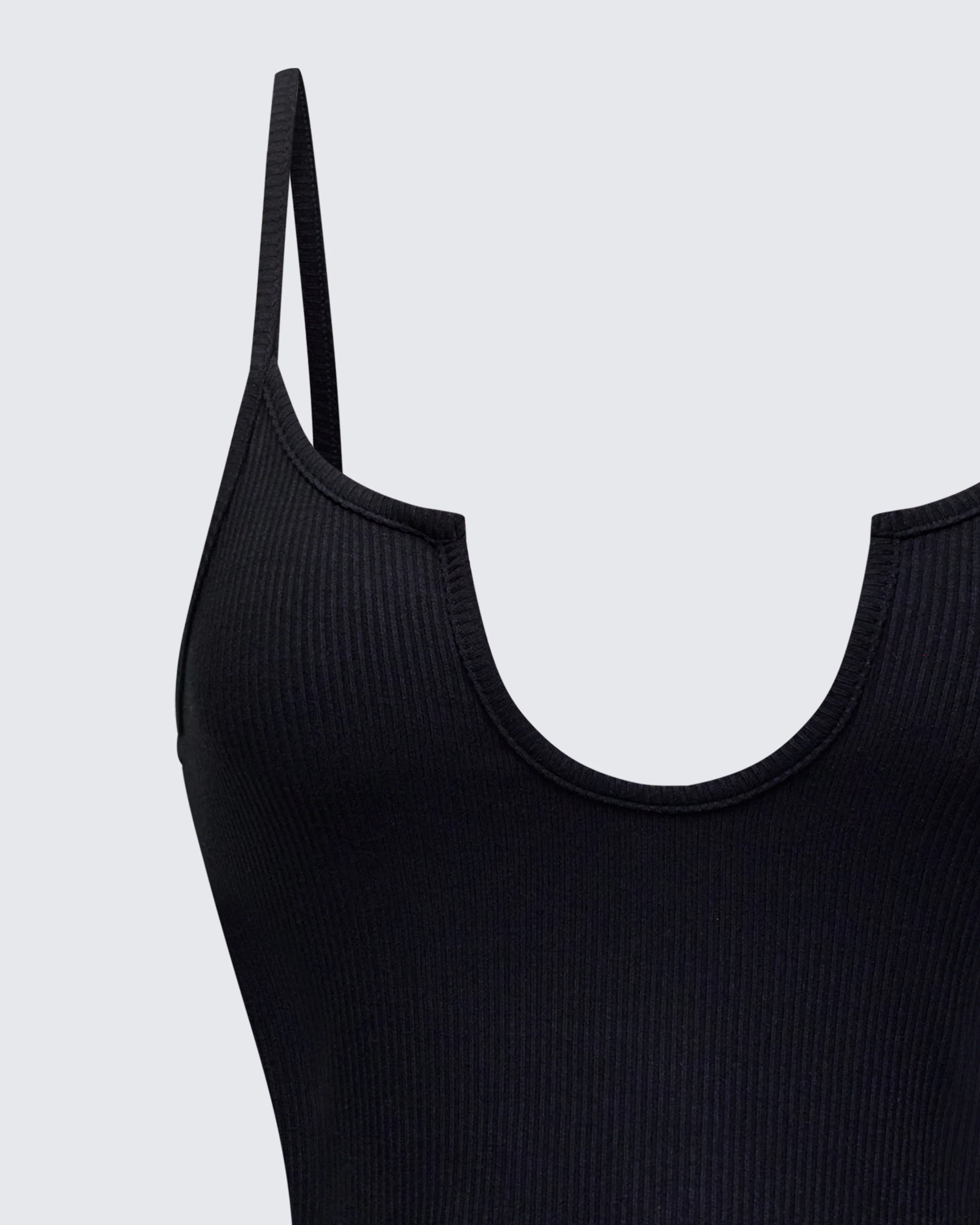 Keykie Black Rib U Neck Crop Cami Top - Image 6