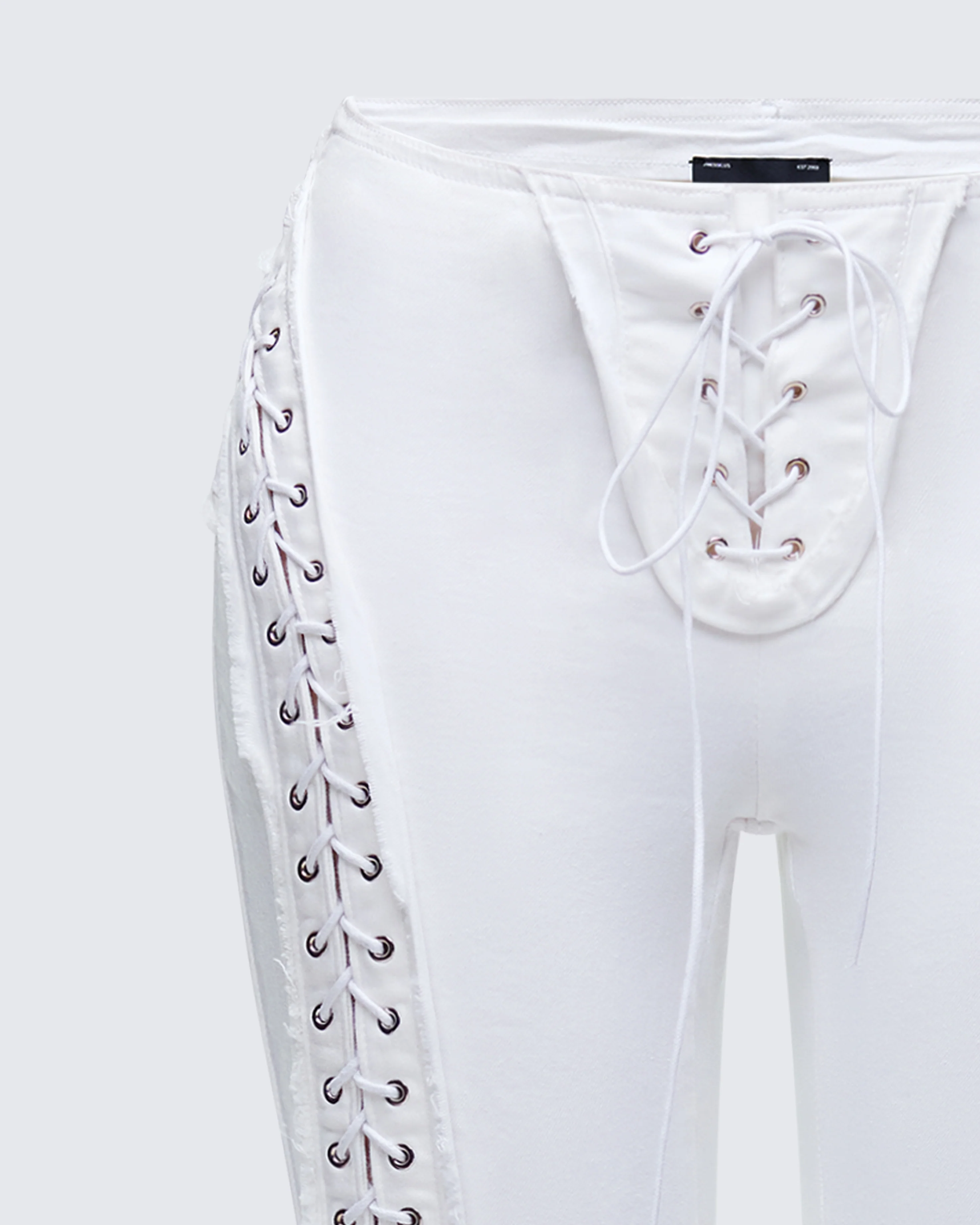Genoveva Stone Denim Lace Up Jeans - Image 6