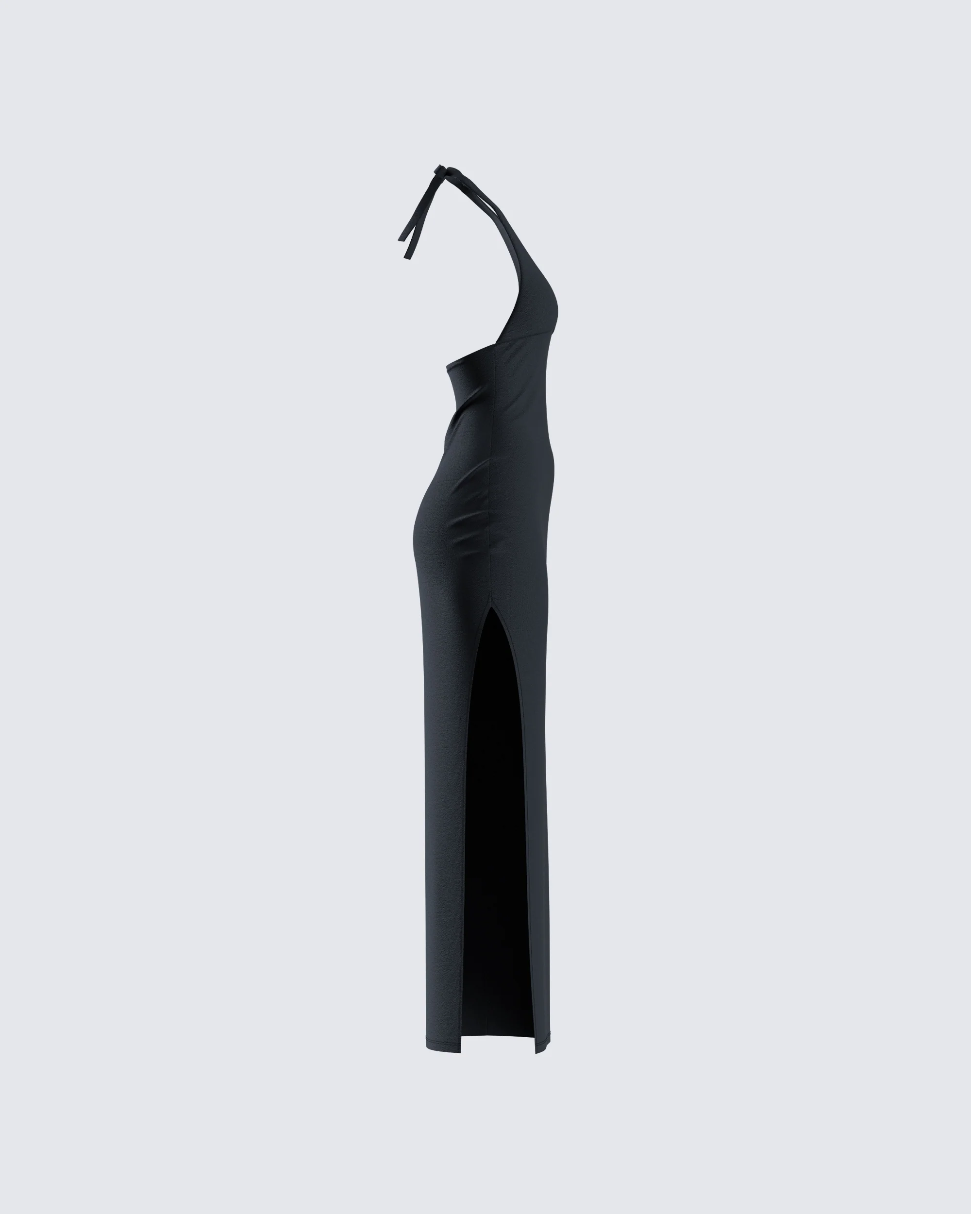 Kiari Black Halter Maxi Dress - Image 2