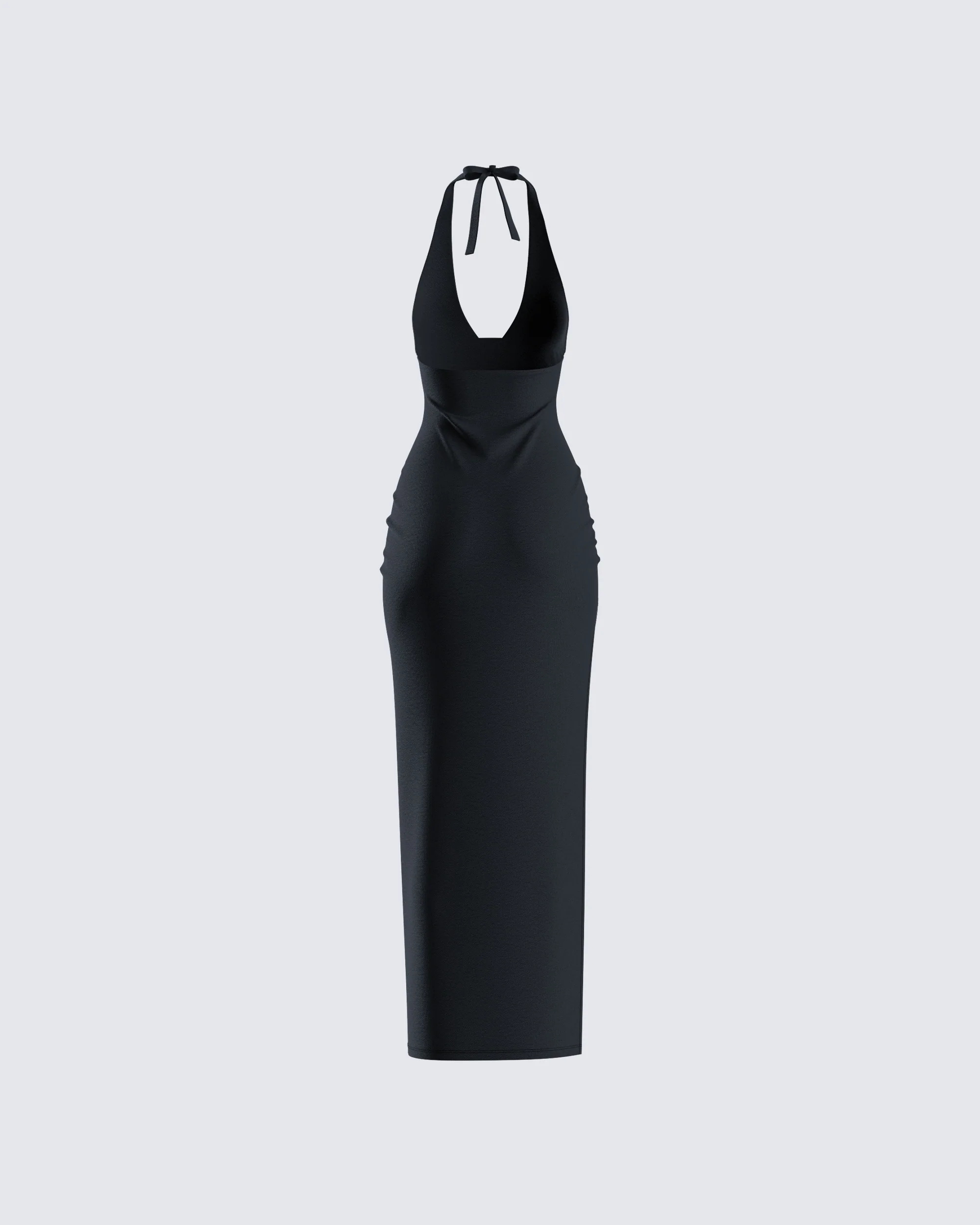 Kiari Black Halter Maxi Dress - Image 3