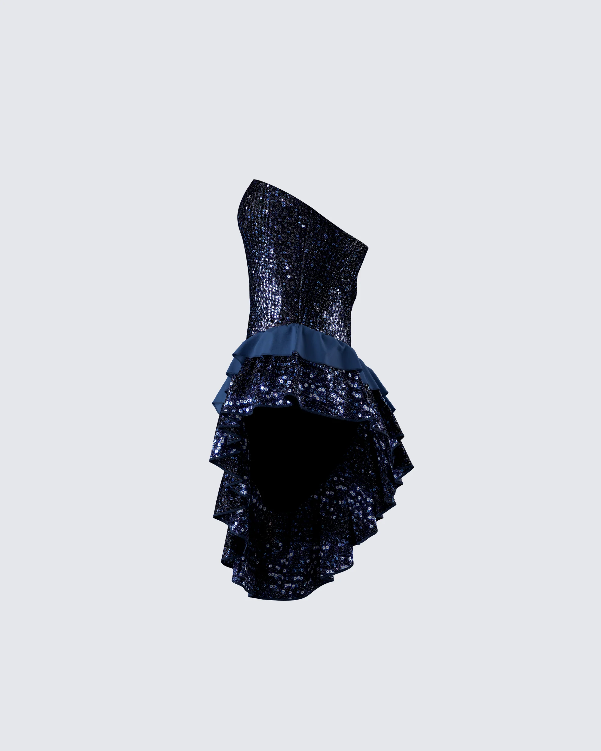 Kienna Navy Sequin Asymmetrical Top - Image 2