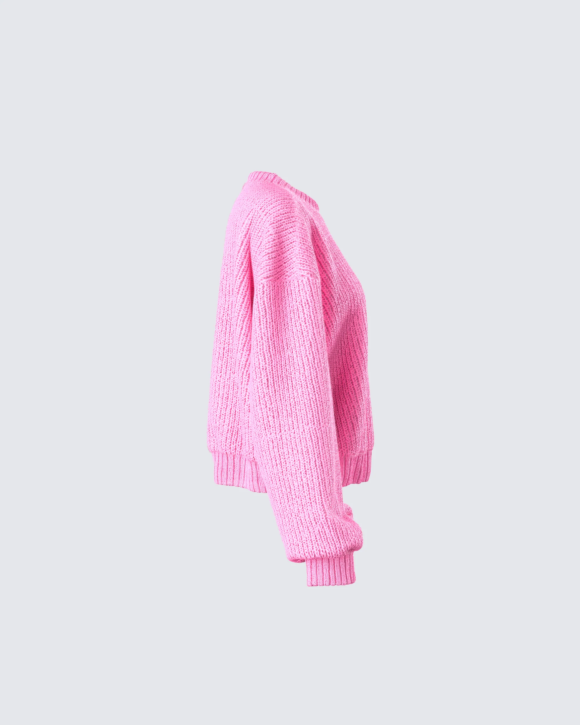 Kiera Pink Chunky Sweater Top - Image 2