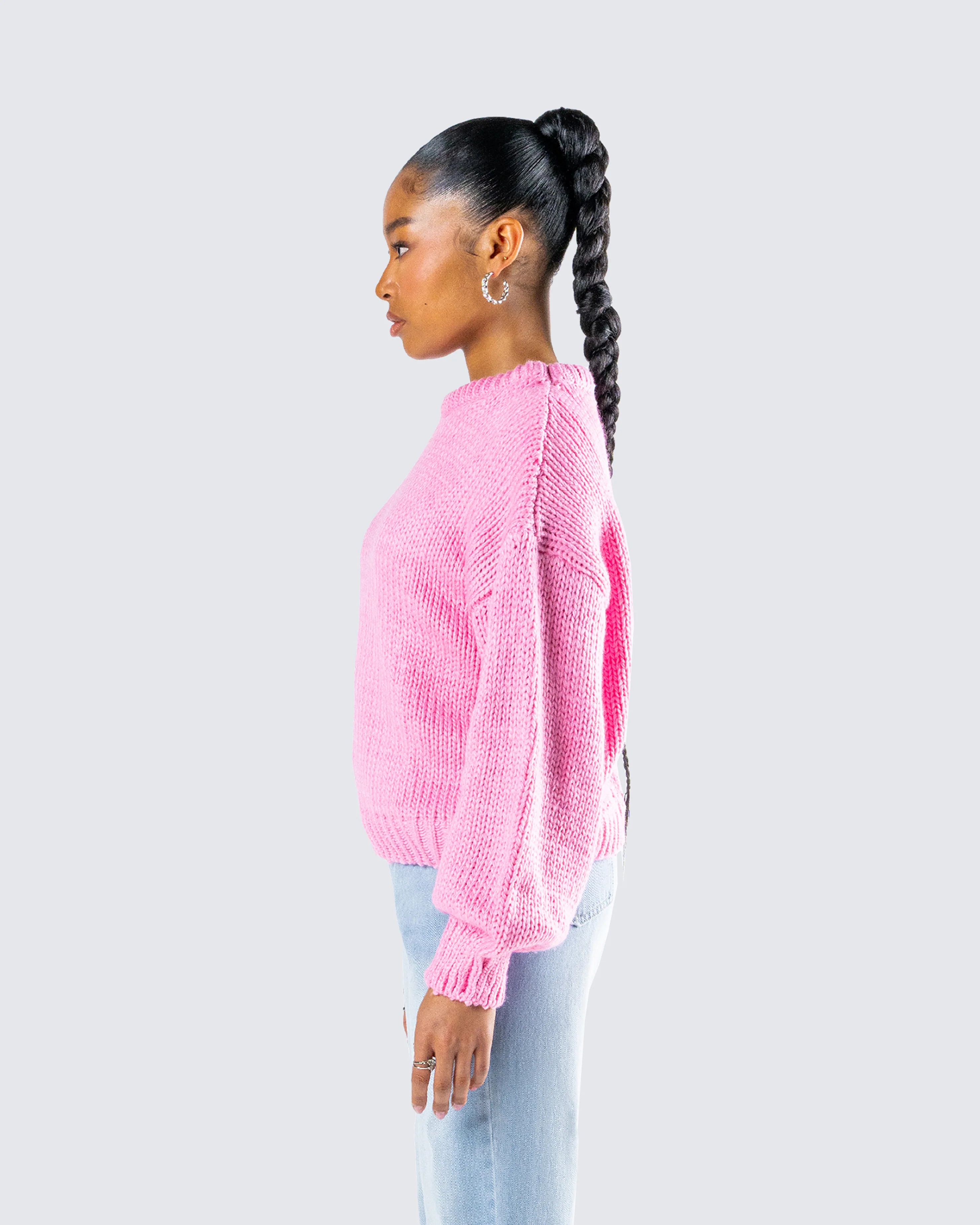 Kiera Pink Chunky Sweater Top - Image 6