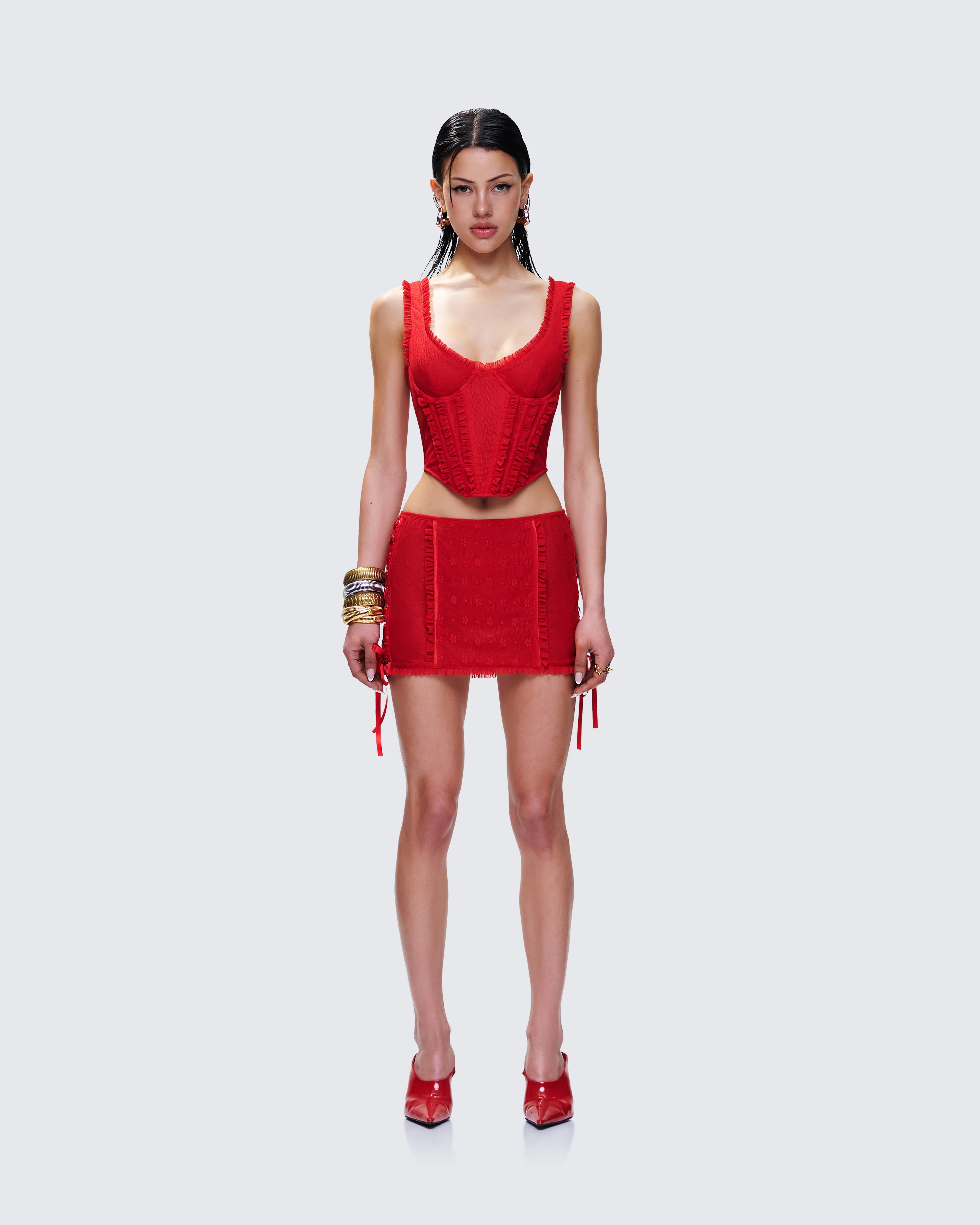 Kimona Red Ruffle Set - Image 2