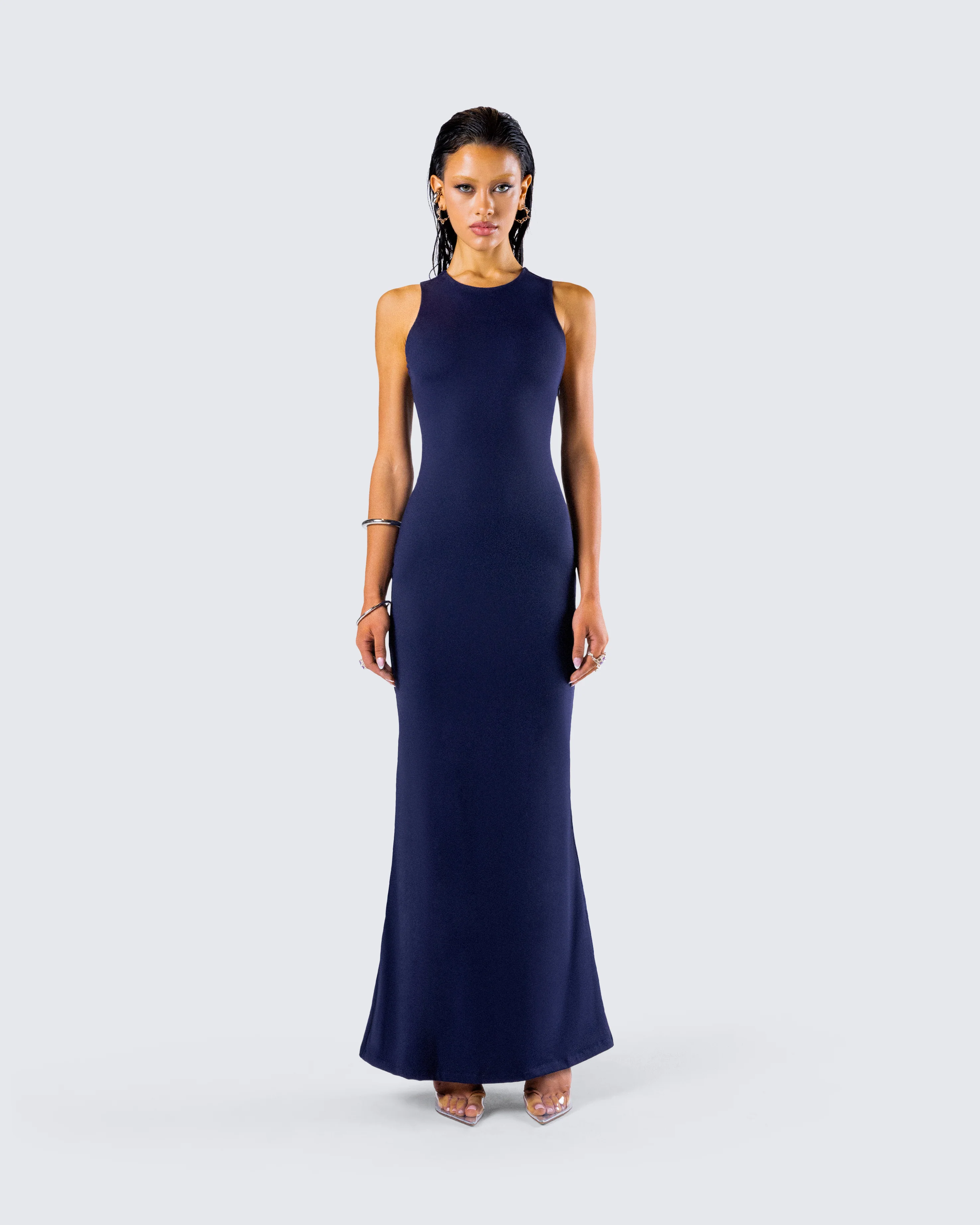 Kinny Navy Butterfly Print Maxi Dress - Image 4