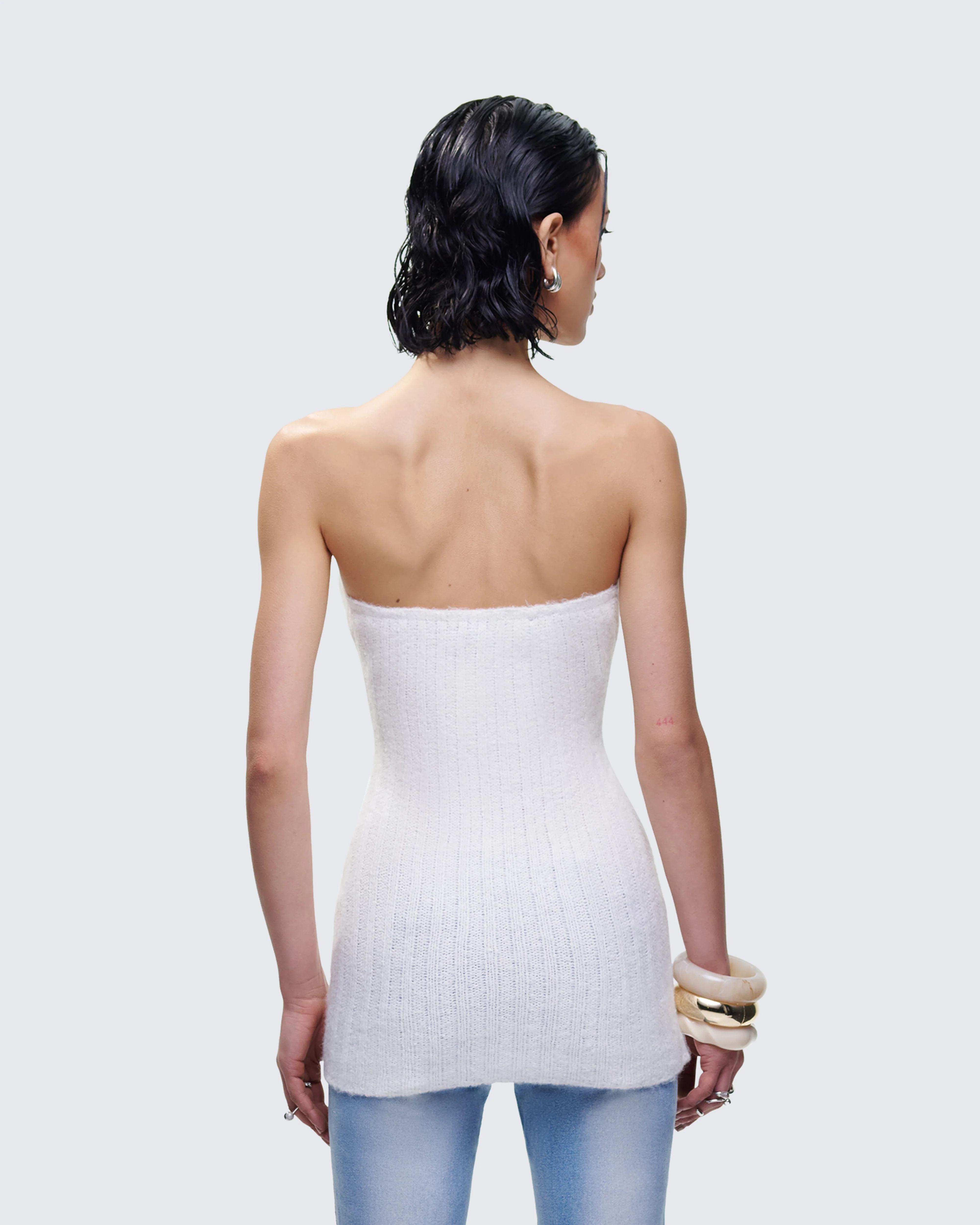 Kinsey Ivory Sweater Knit Tube Top - Image 4