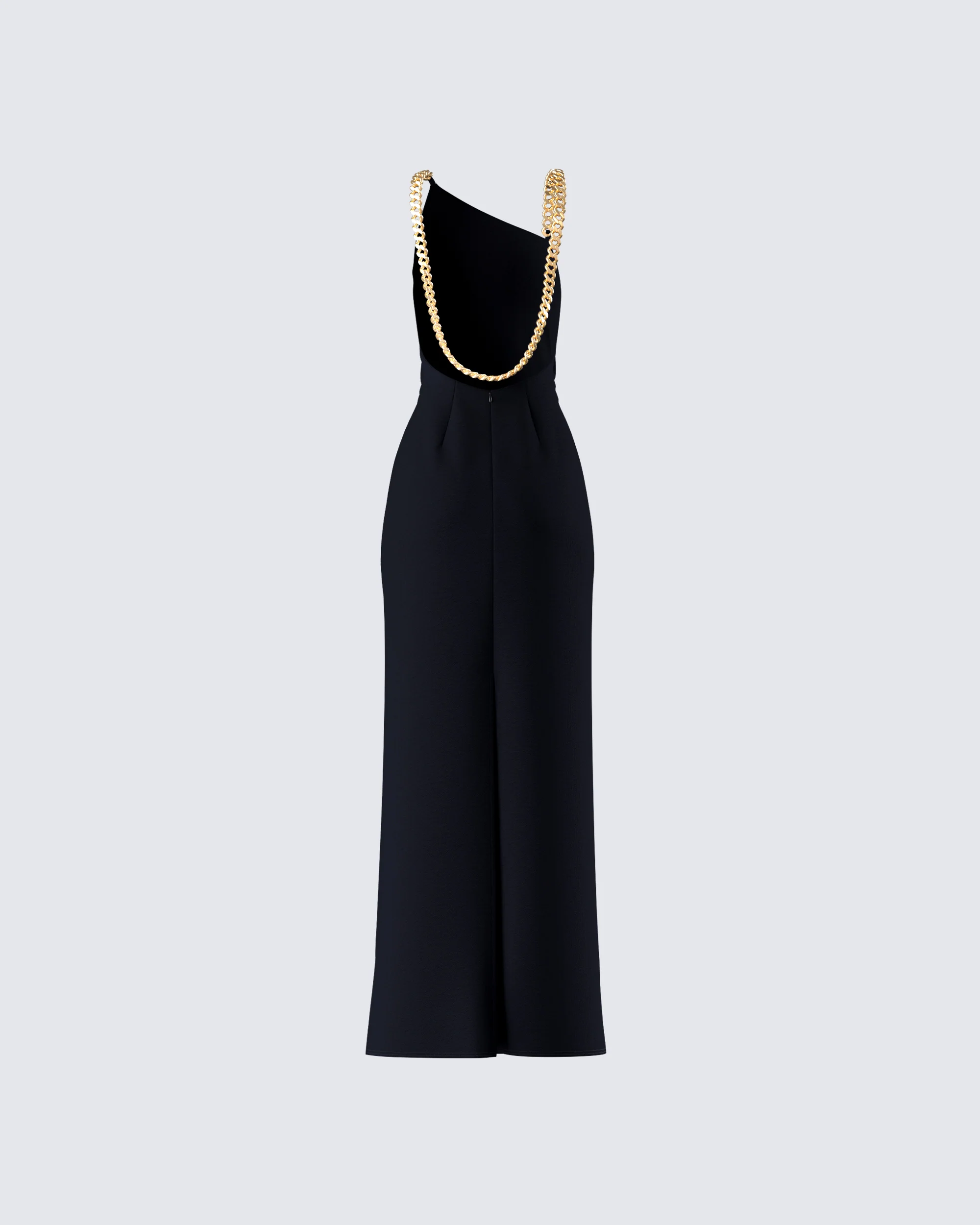 Kippa Black Asymmetrical Chain Gown - Image 3