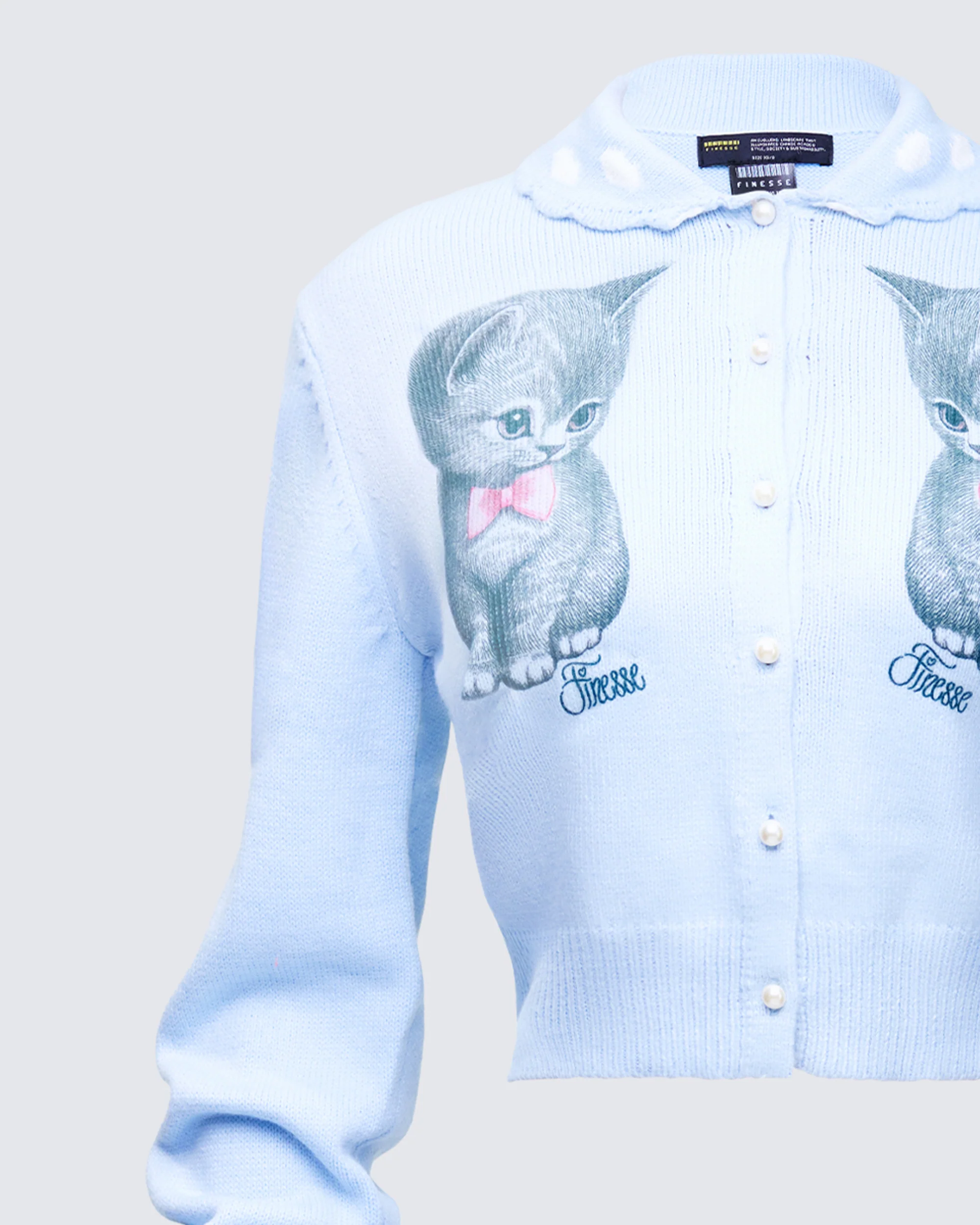 Kitty Blue Printed Cardigan - Image 6