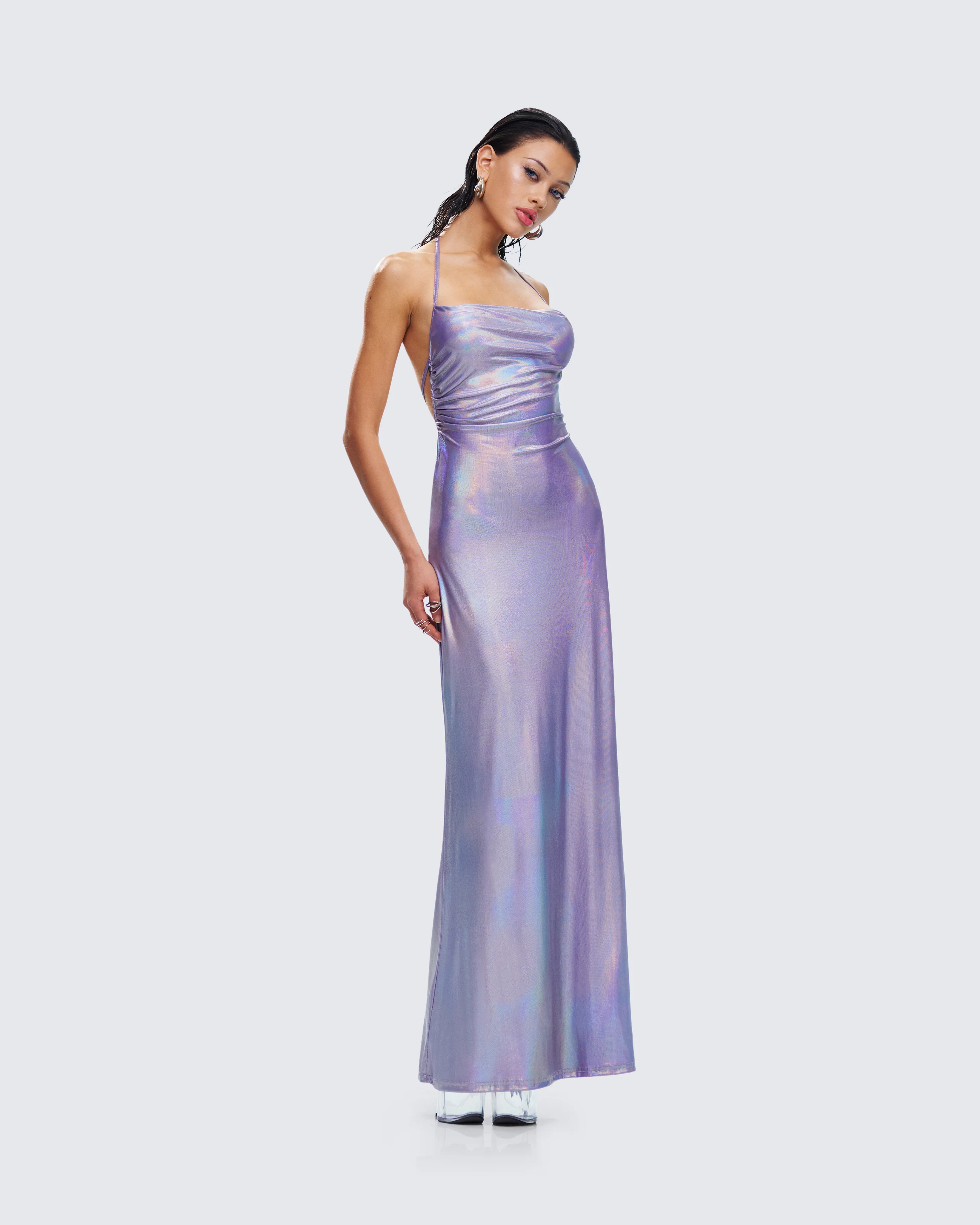 Koa Gunmetal Metallic Gown - Image 3