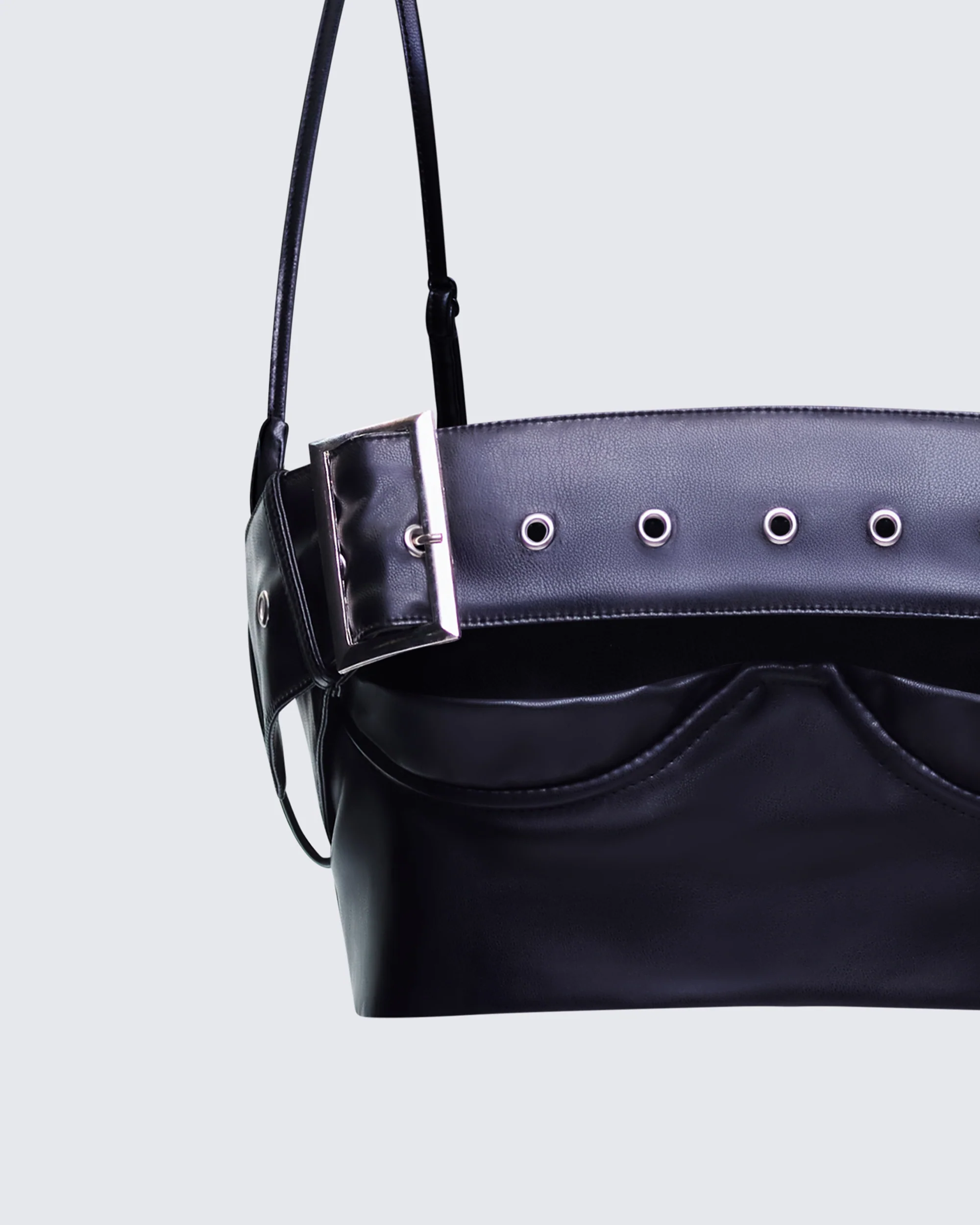 Kristin Black Vegan Leather Top - Image 6