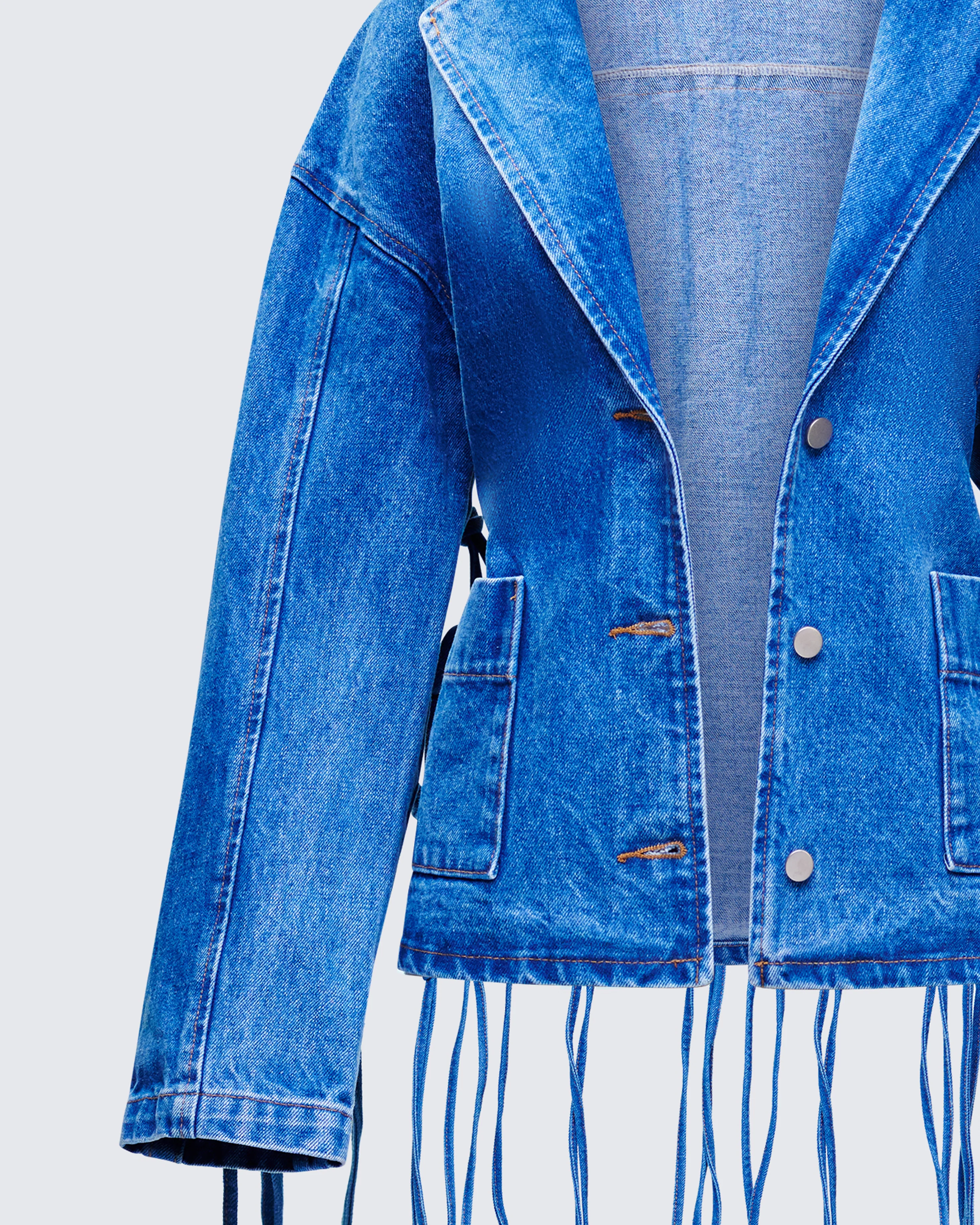 Kumi Blue Denim Macrame Jacket - Image 6