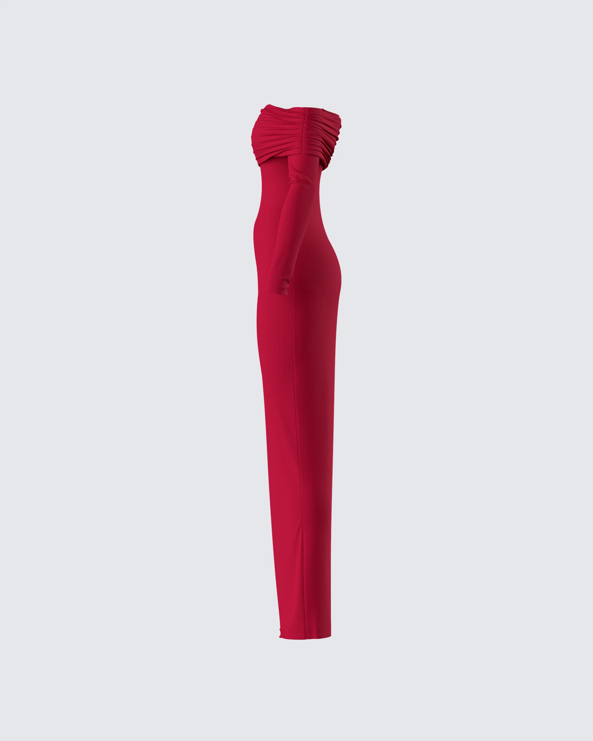 Kyan Burgundy Off Shoulder Maxi Dress - Image 2