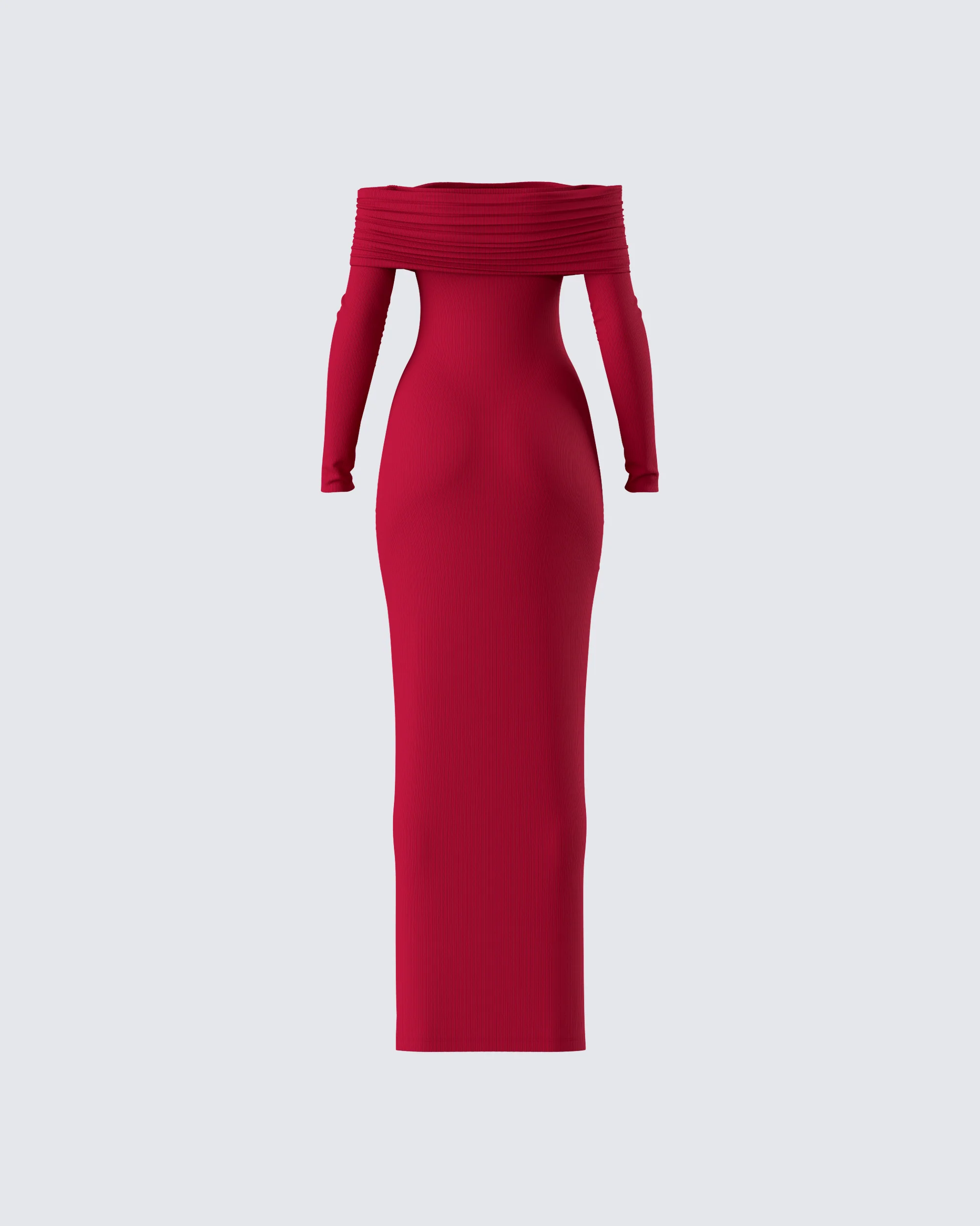 Kyan Burgundy Off Shoulder Maxi Dress - Image 3